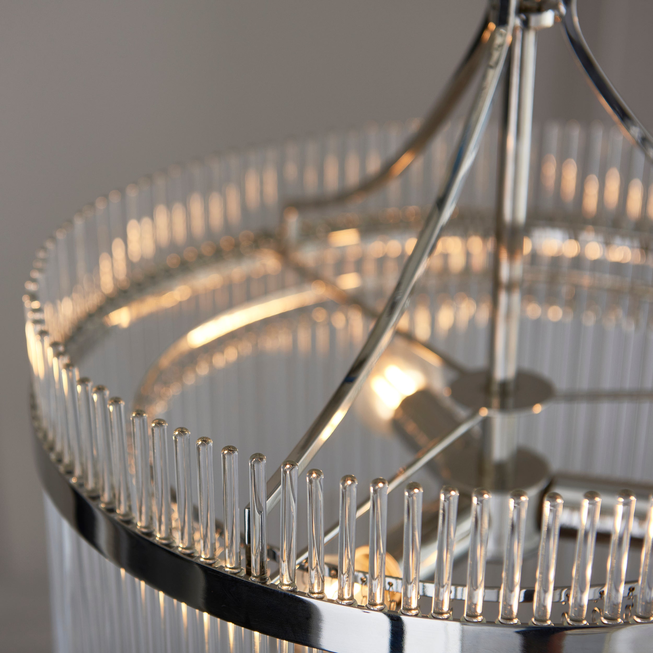 Endon Marietta 3 Light Pendant - Bright Nickel Plate & Clear Glass