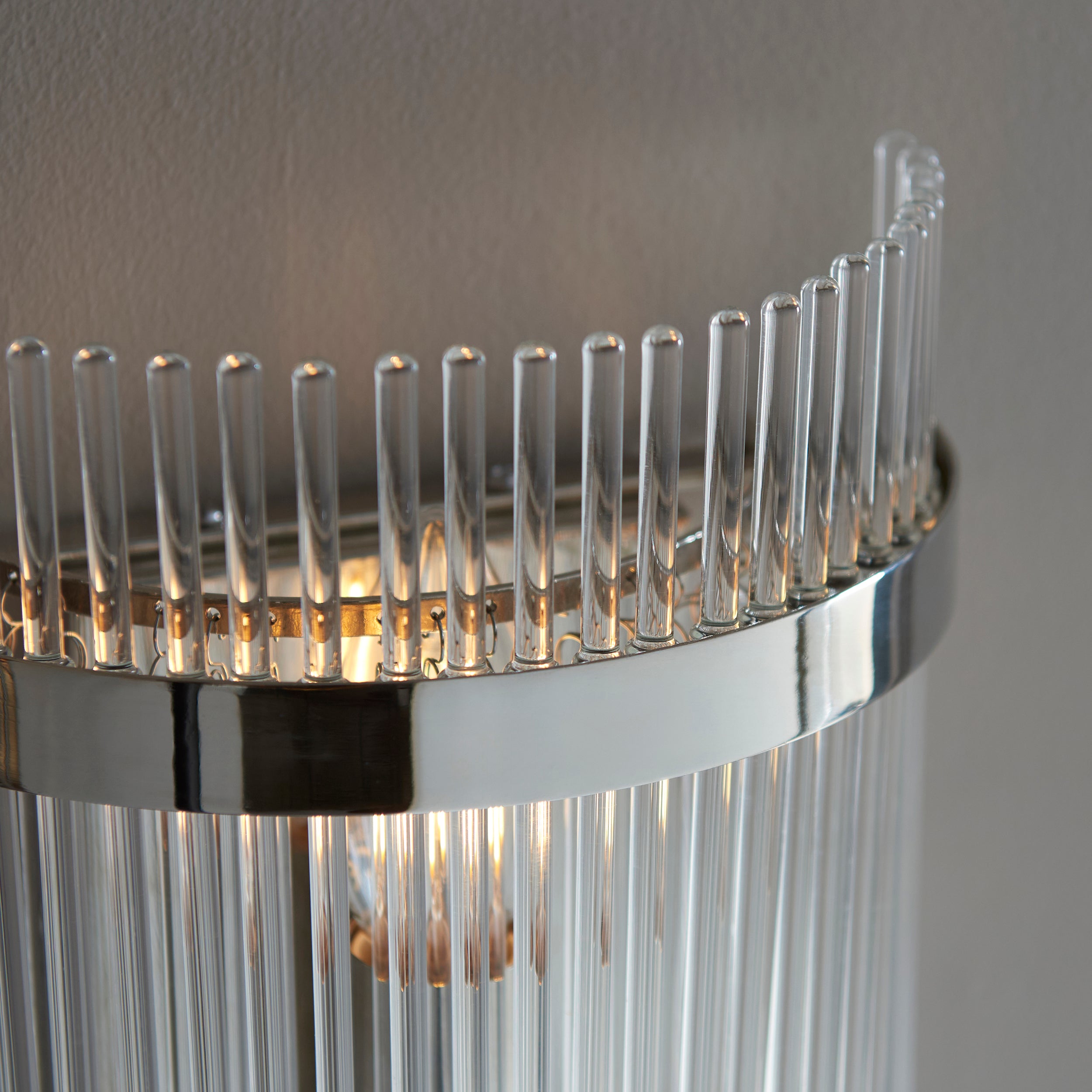 Endon Marietta Single Wall Light - Bright Nickel Plate & Clear Glass