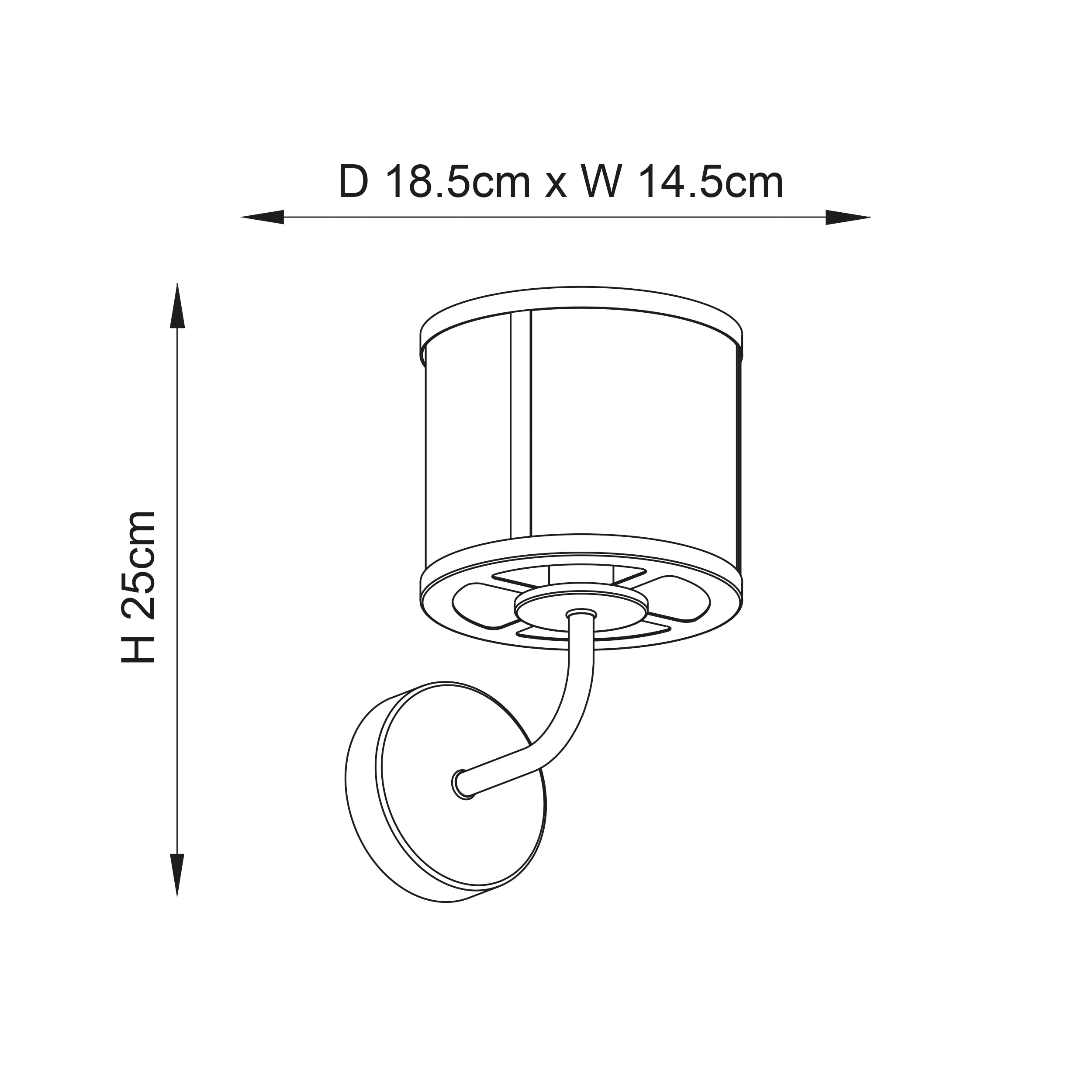 Endon Hopton Single Wall Light - Bright Nickel Plate & Clear Glass