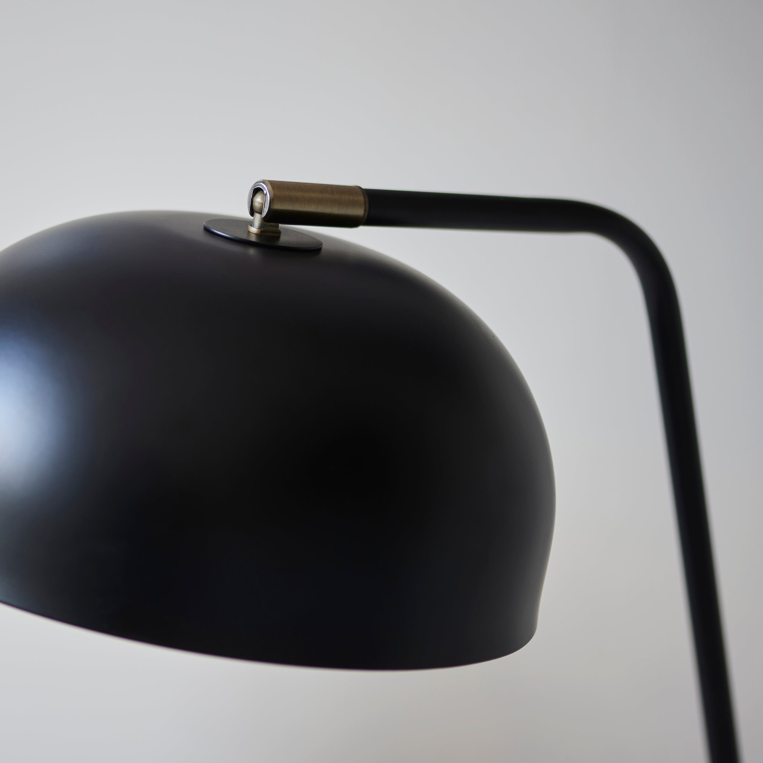 Endon Brair New Single Table Light - Matt Black & Antique Brass Paint