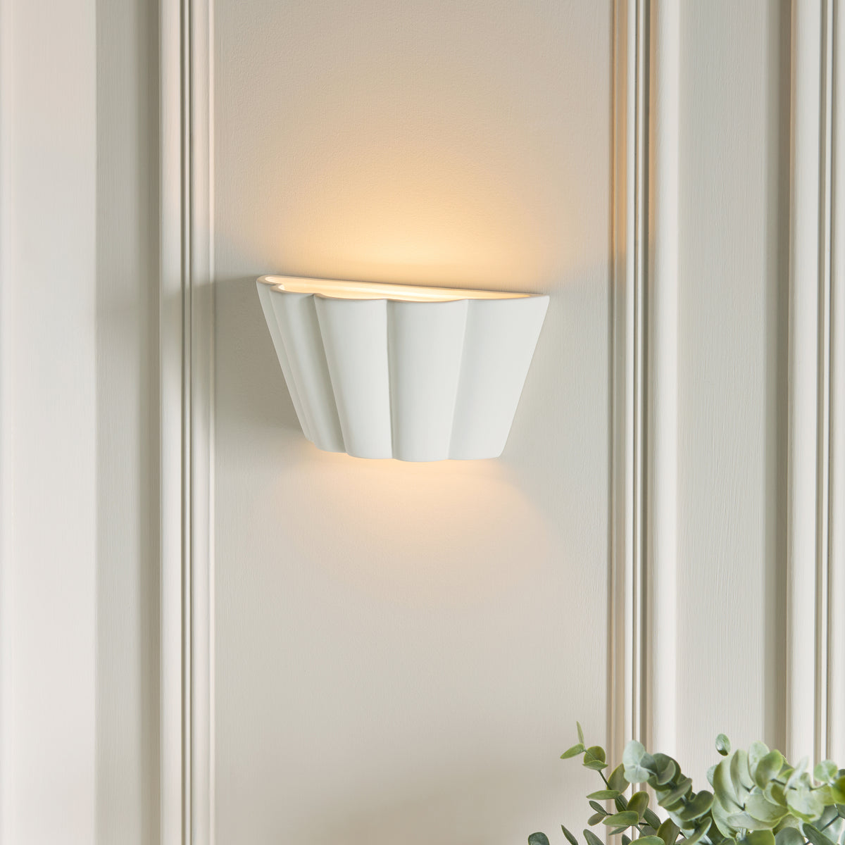 Endon Babylon Wall Washer - Unglazed Ceramic