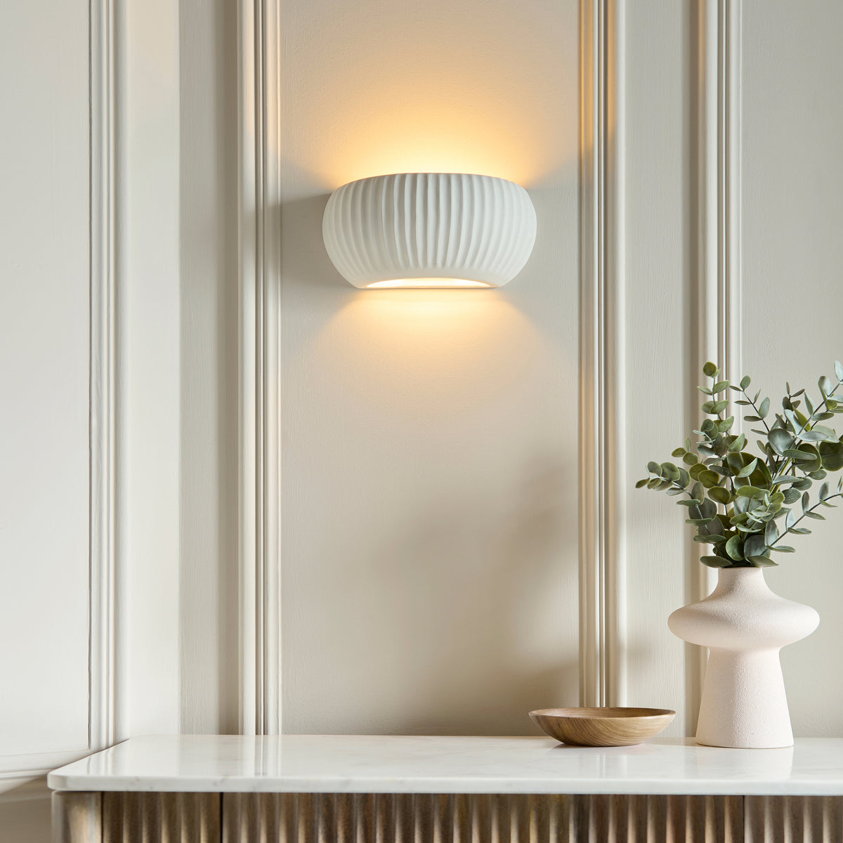 Endon Witham Wall Washer - Unglazed Ceramic