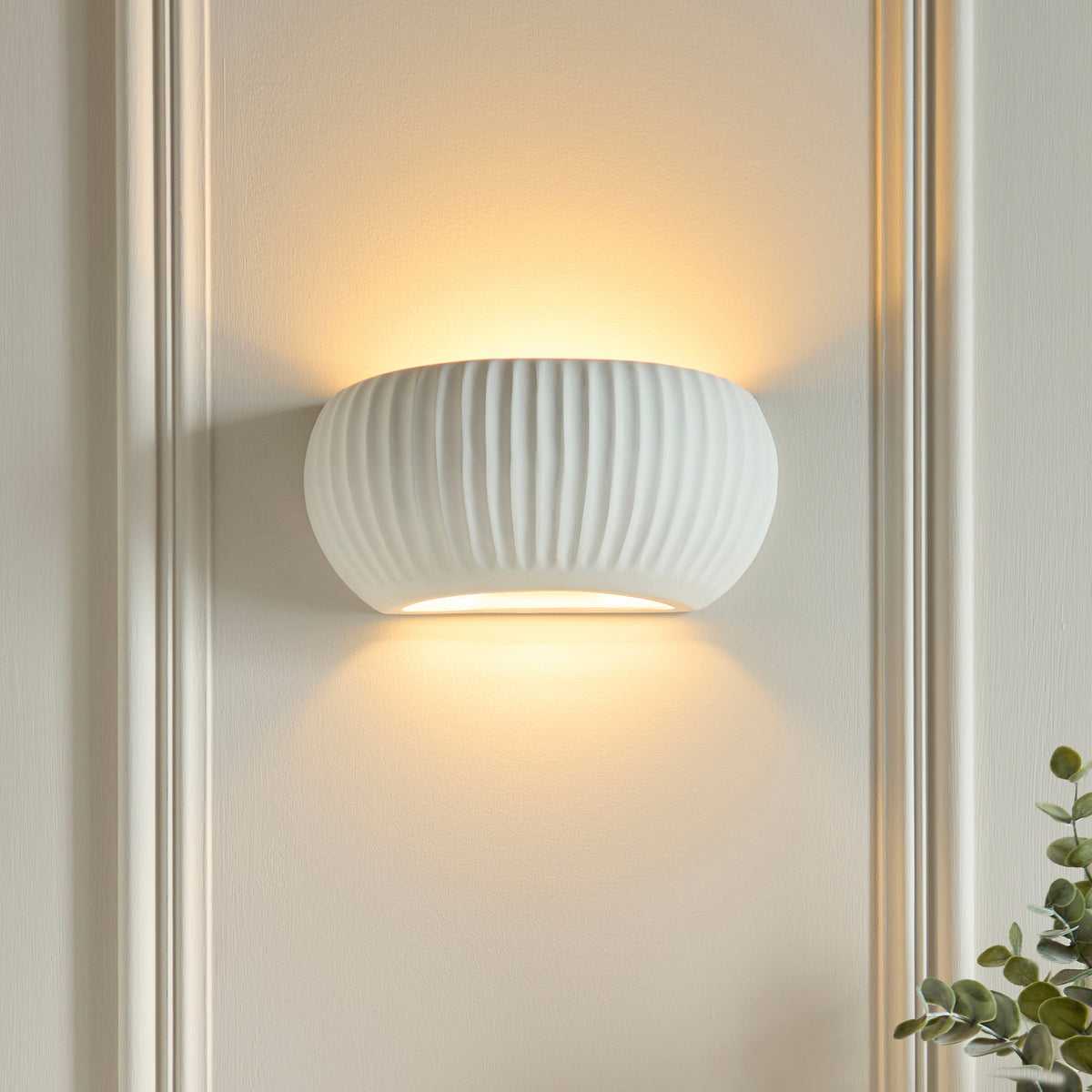 Endon Witham Wall Washer - Unglazed Ceramic