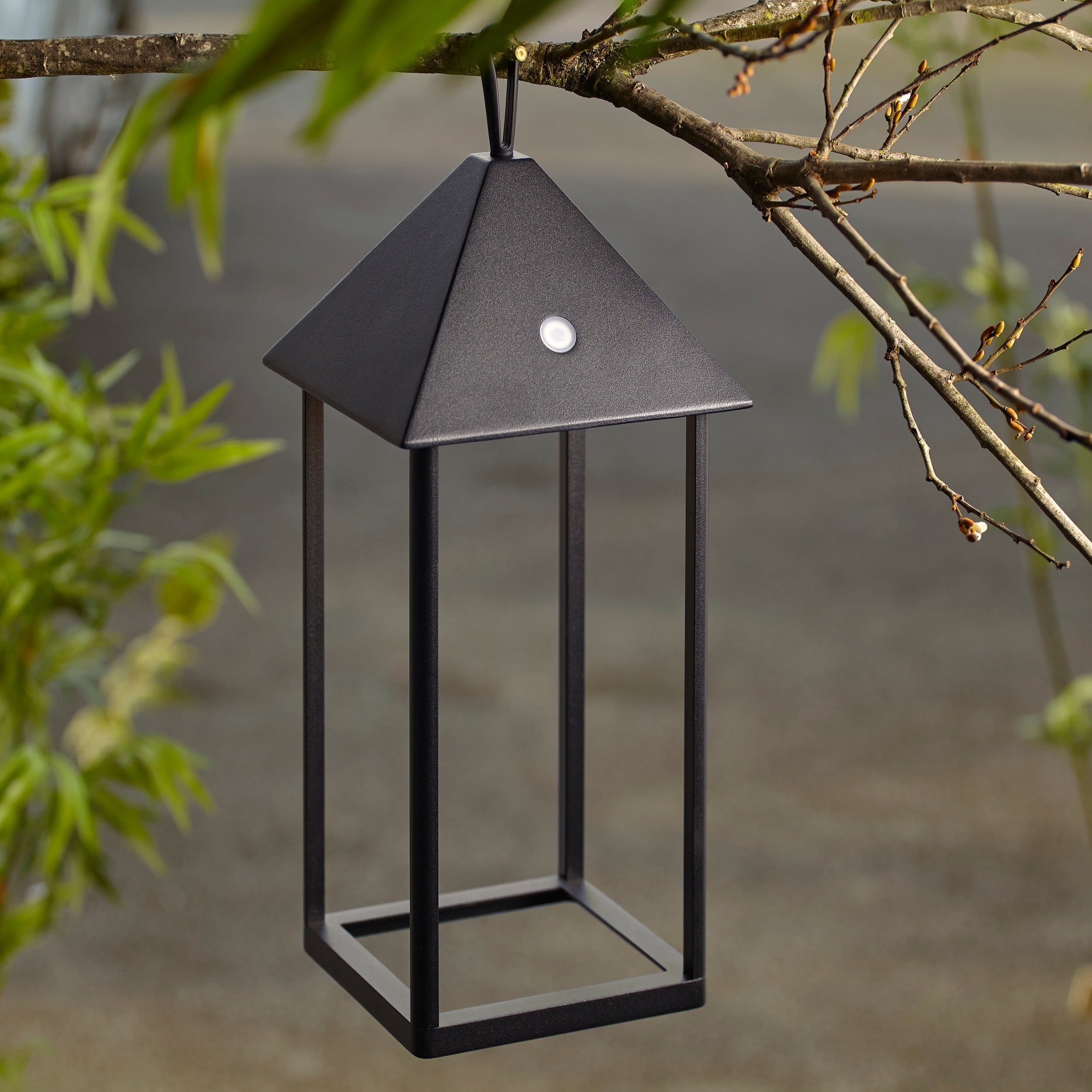Endon Hoot Large USB IP44 Table Lantern -  Matt Black
