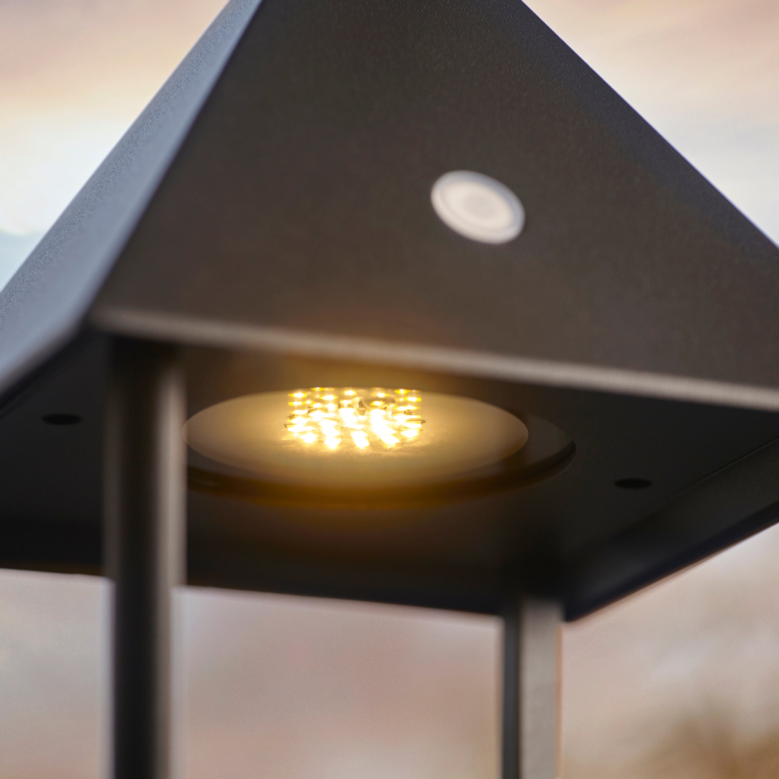 Endon Hoot Large USB IP44 Table Lantern -  Matt Black