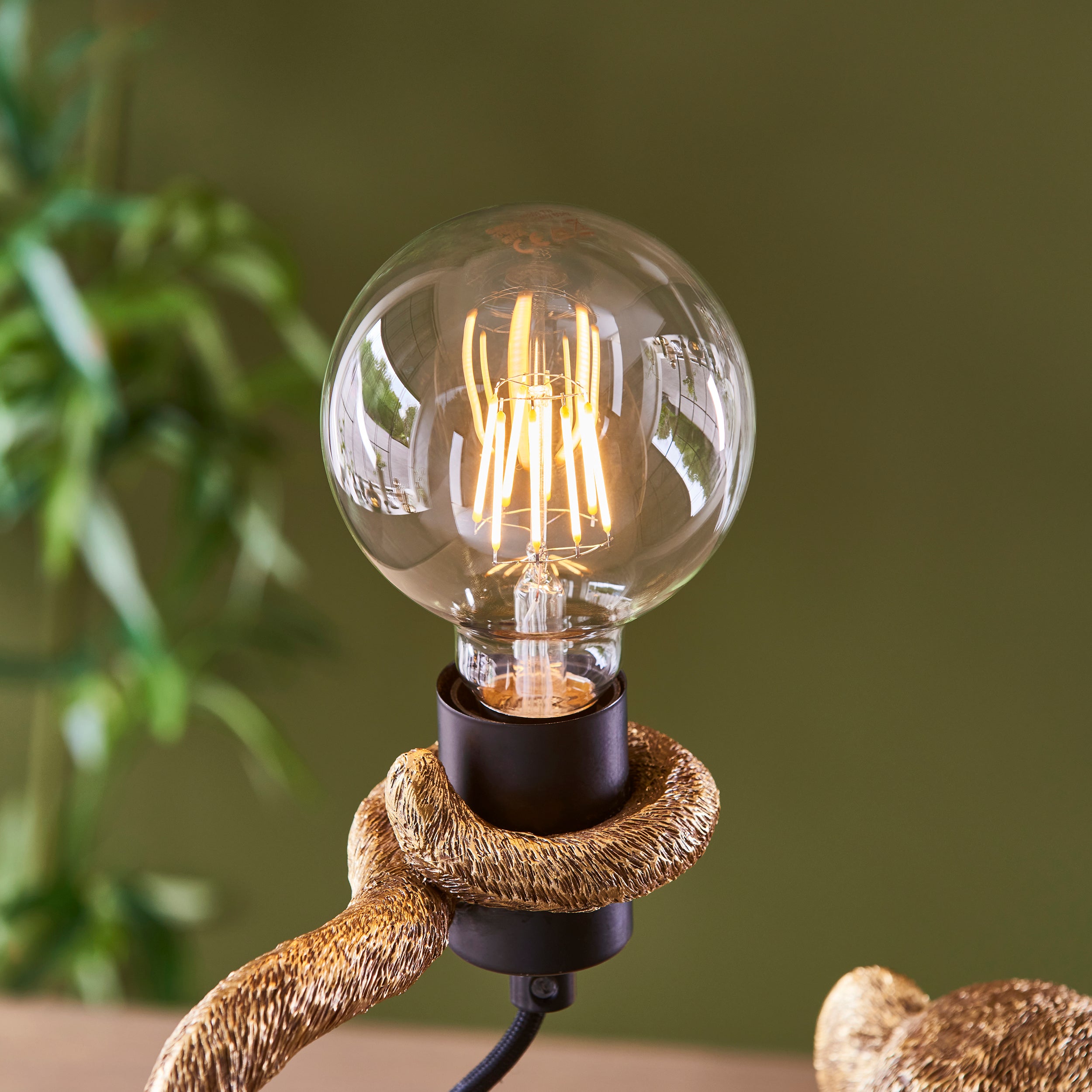 Endon Capuchin Single Table Light - Vintage Gold Paint & Matt Black