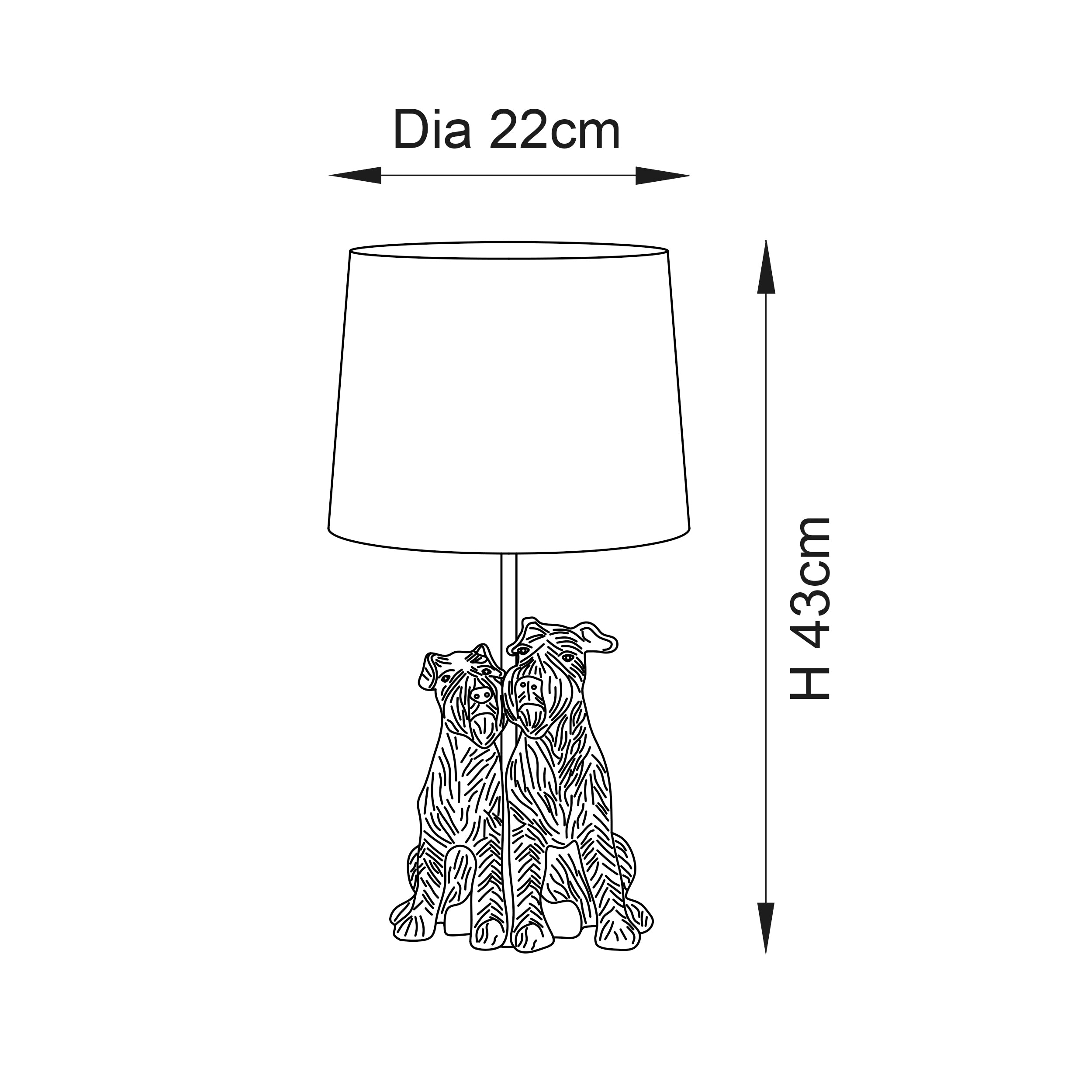 Endon Westie Single Table Light - Matt Black & Natural Linen