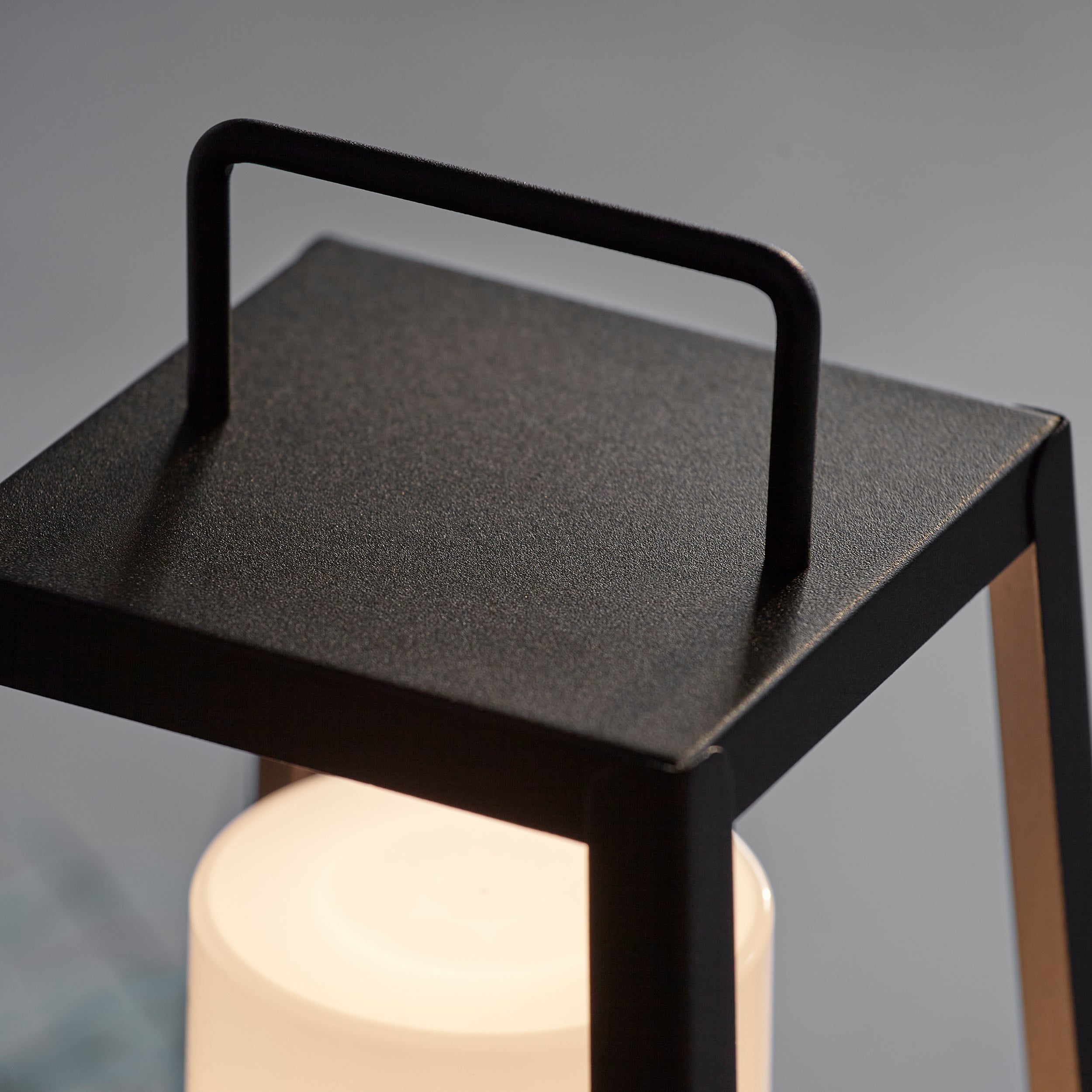 Endon Tallow USB IP44 Table Lantern - Matt Black