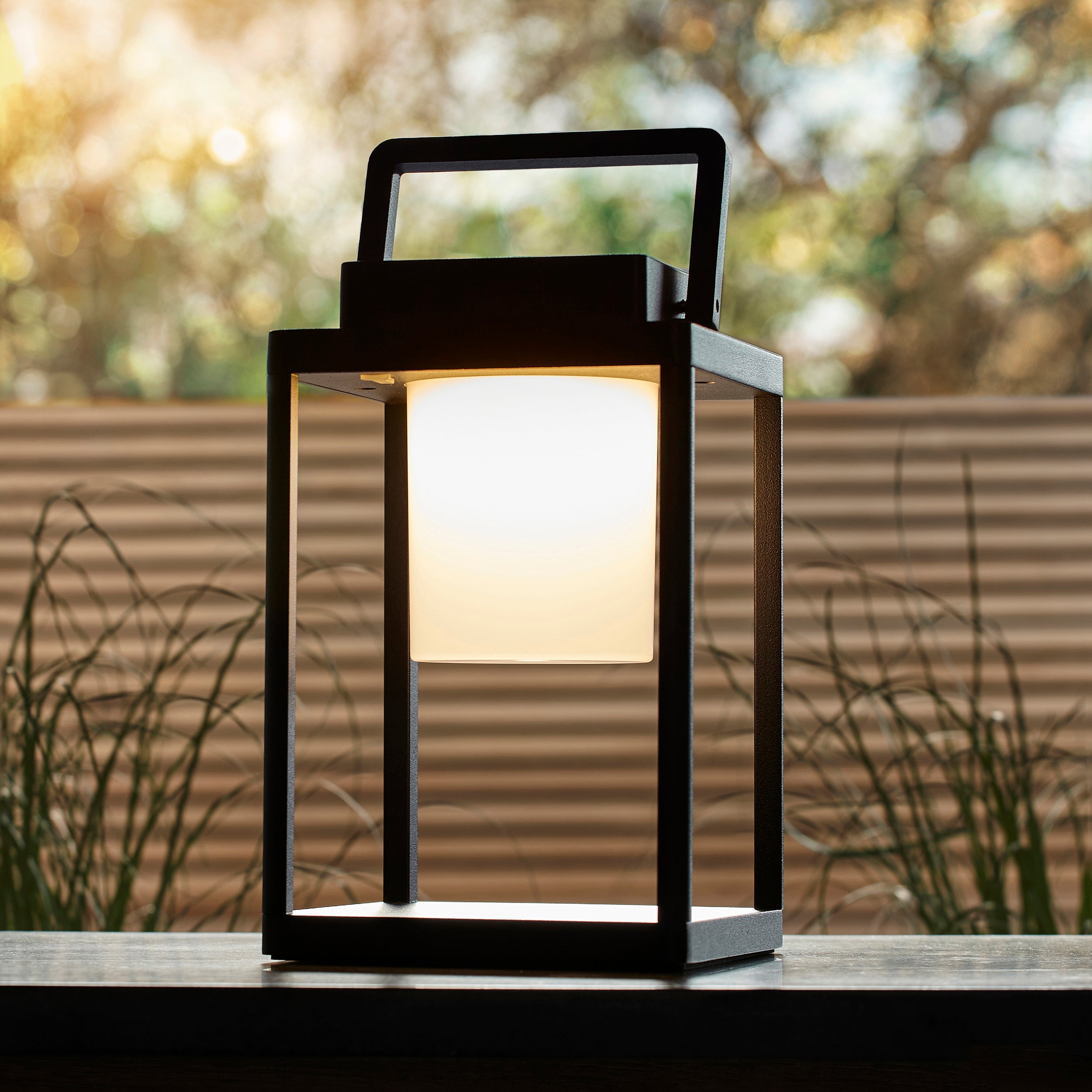Endon Voyage USB IP44 Table Lantern - Matt Black