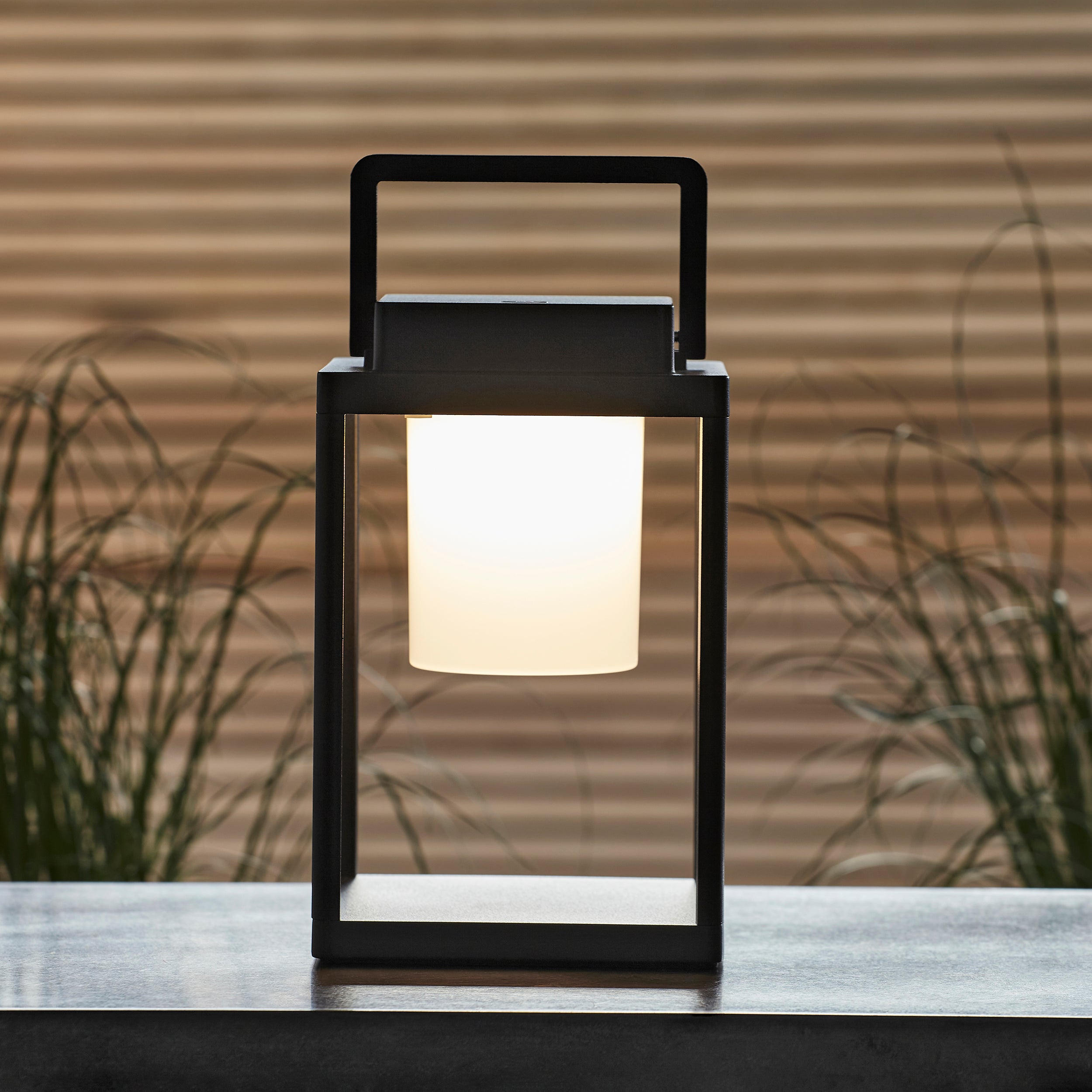 Endon Voyage USB IP44 Table Lantern - Matt Black