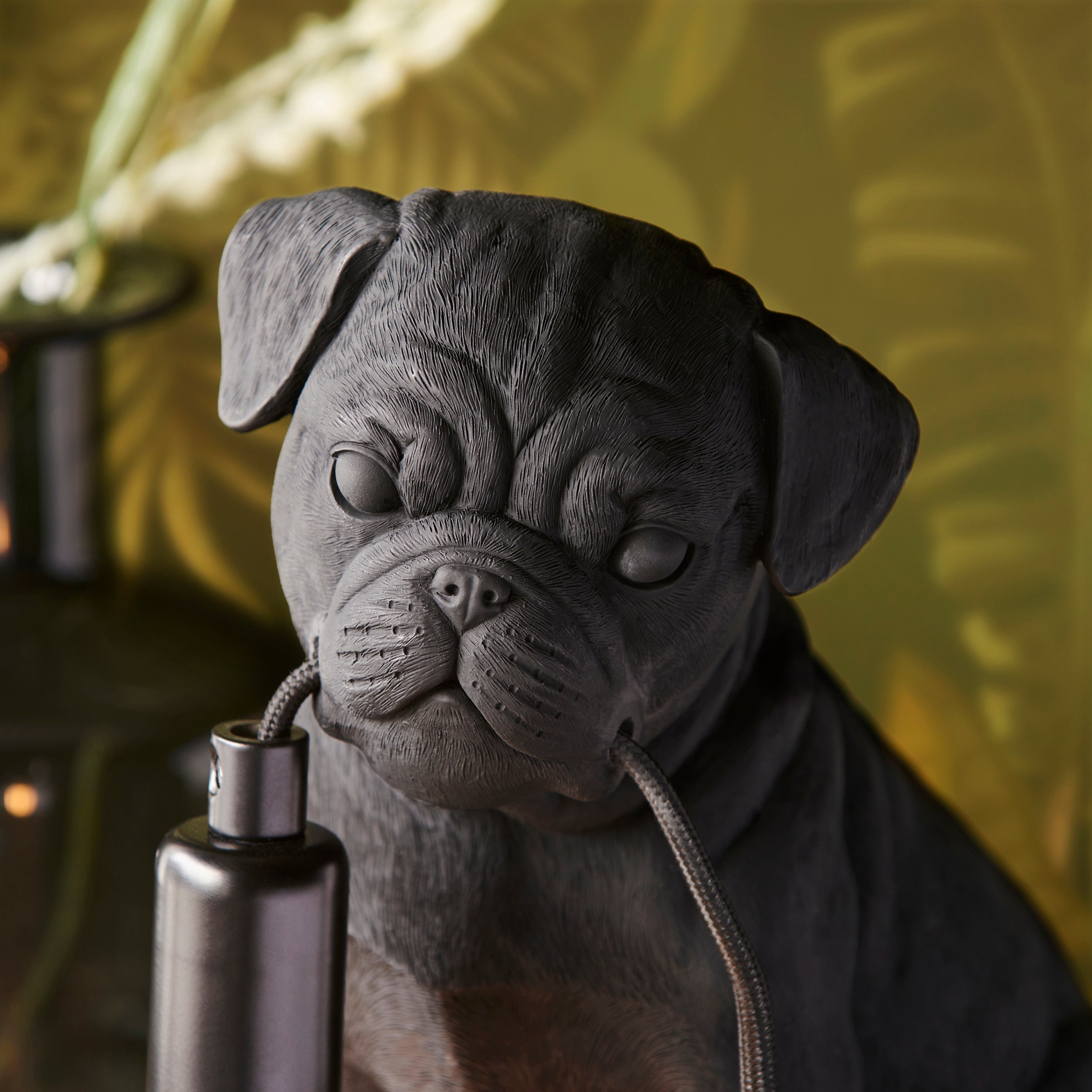 Endon Pug Puppy 1 Light Table Lamp - Matt Black