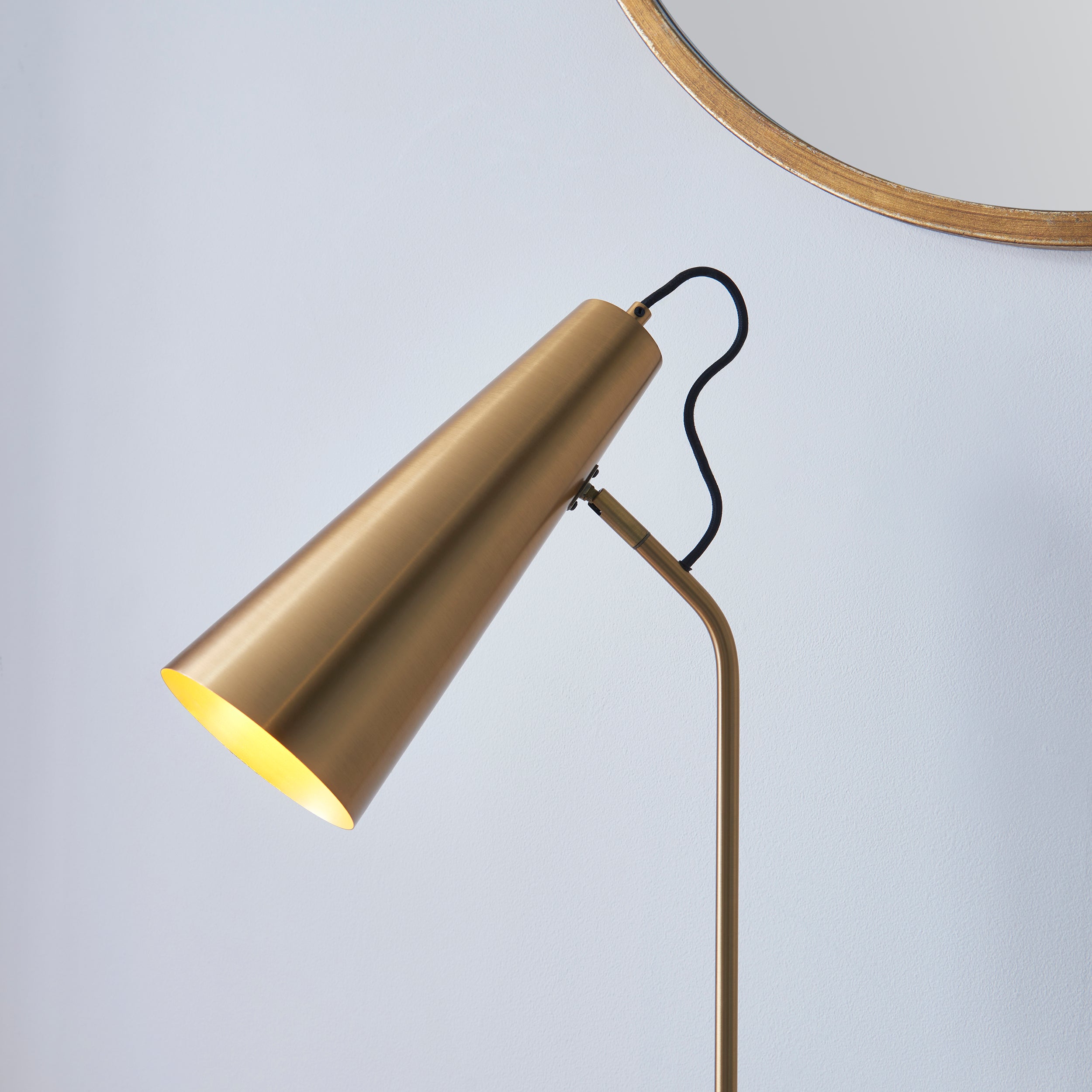 Endon Karna New Single Table Light - Warm Antique Brass Plate