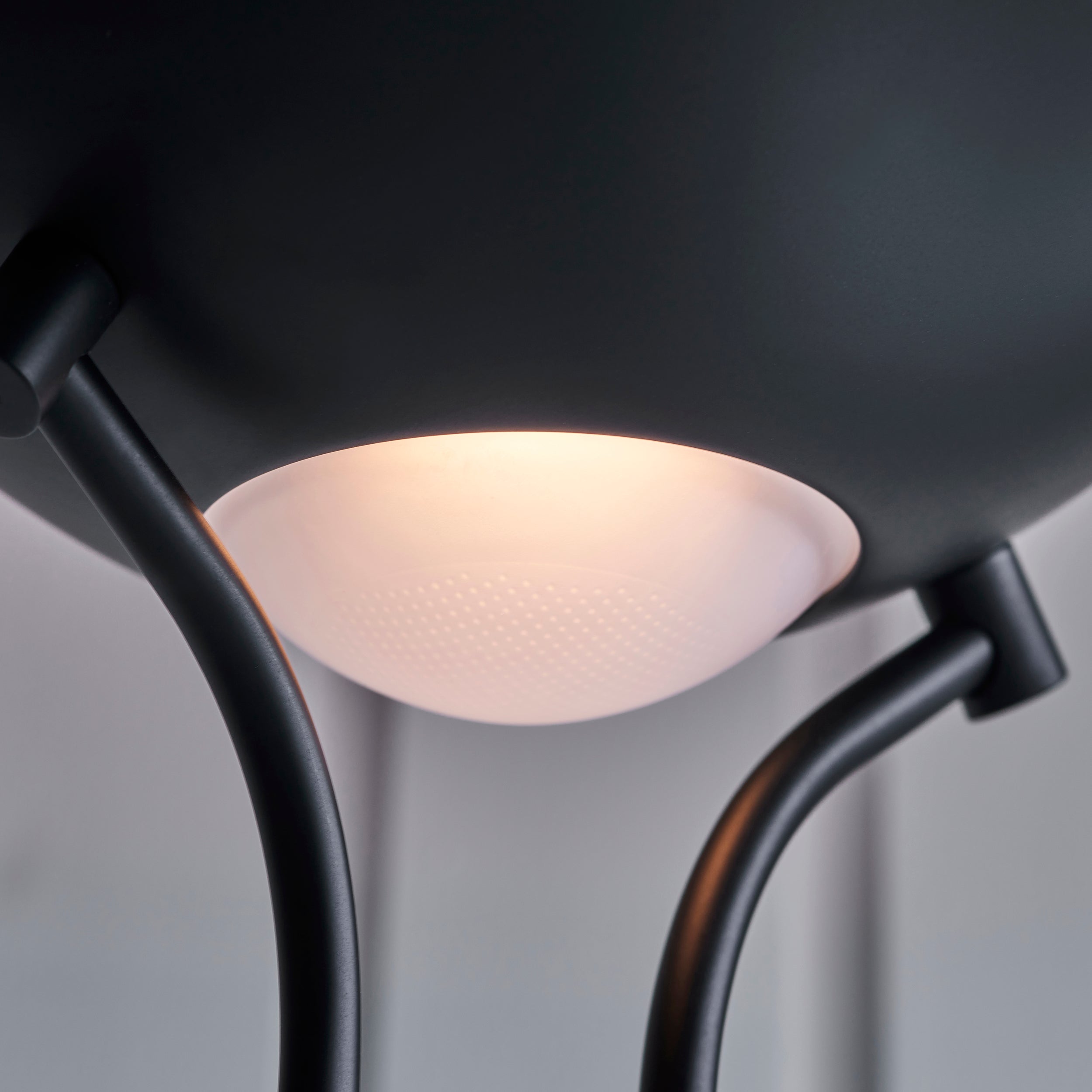 Endon Rome Floor Lamp - Matt Black & Opal Glass