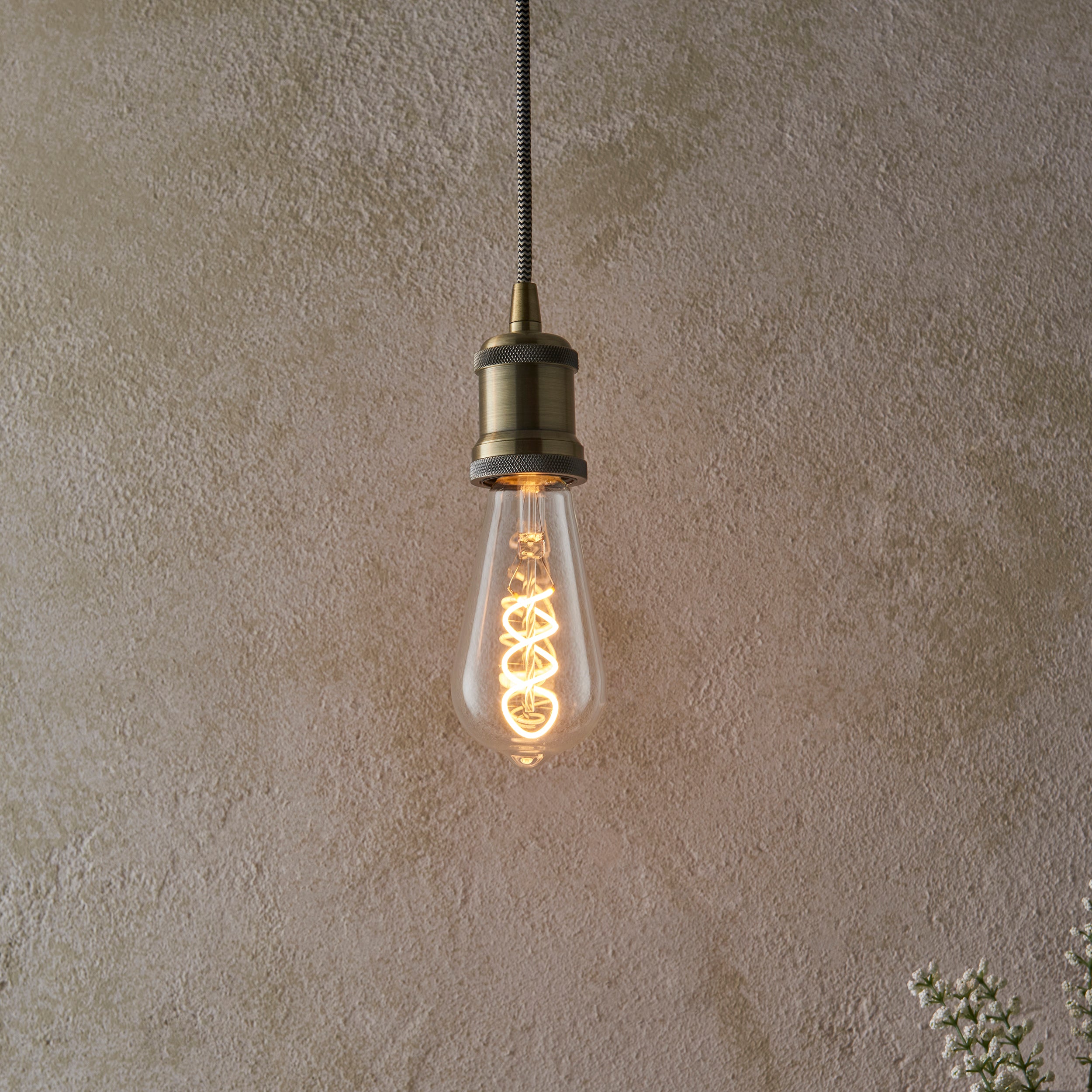 Endon E27 4W LED Twist Pear Filament Bulb - 2200K - Dimmable - Clear Glass