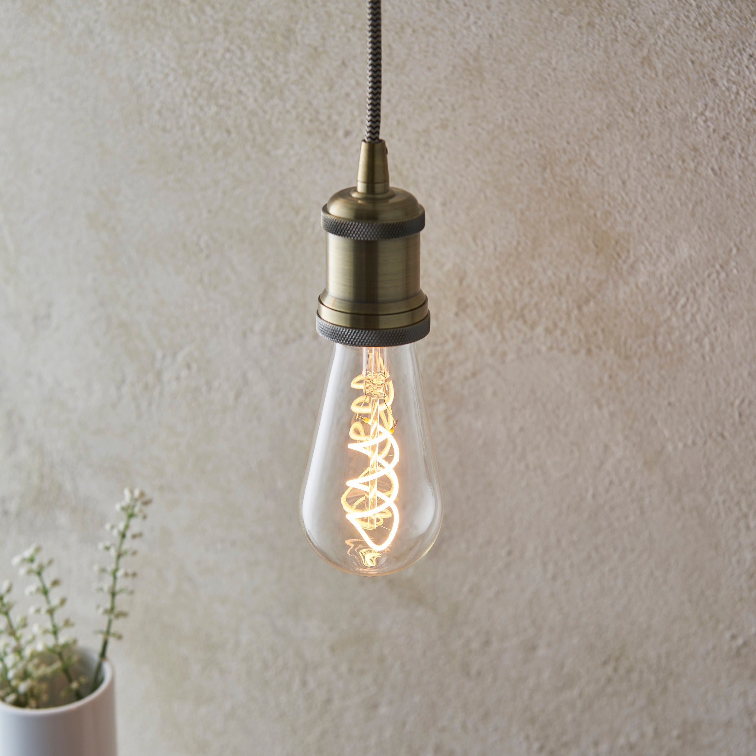 Endon E27 4W LED Twist Pear Filament Bulb - 2200K - Dimmable - Clear Glass