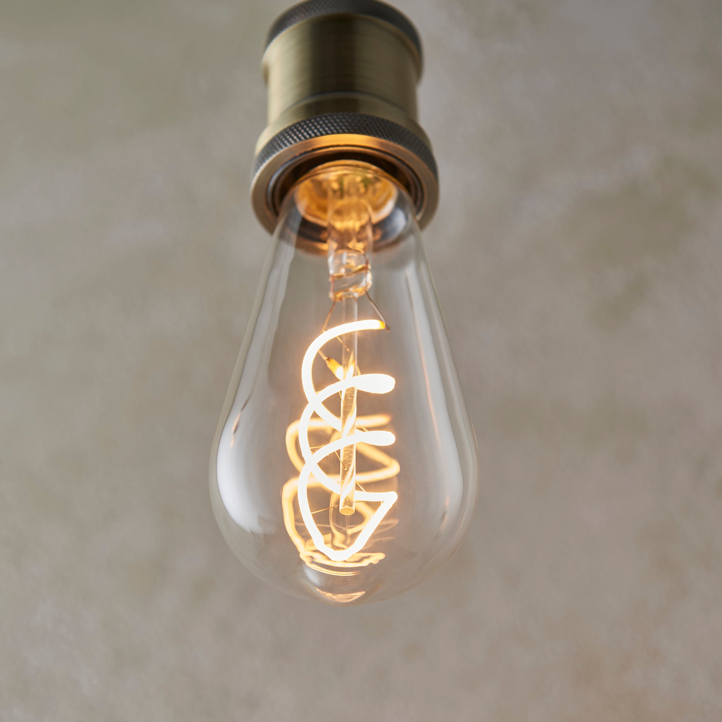 Endon E27 4W LED Twist Pear Filament Bulb - 2200K - Dimmable - Clear Glass