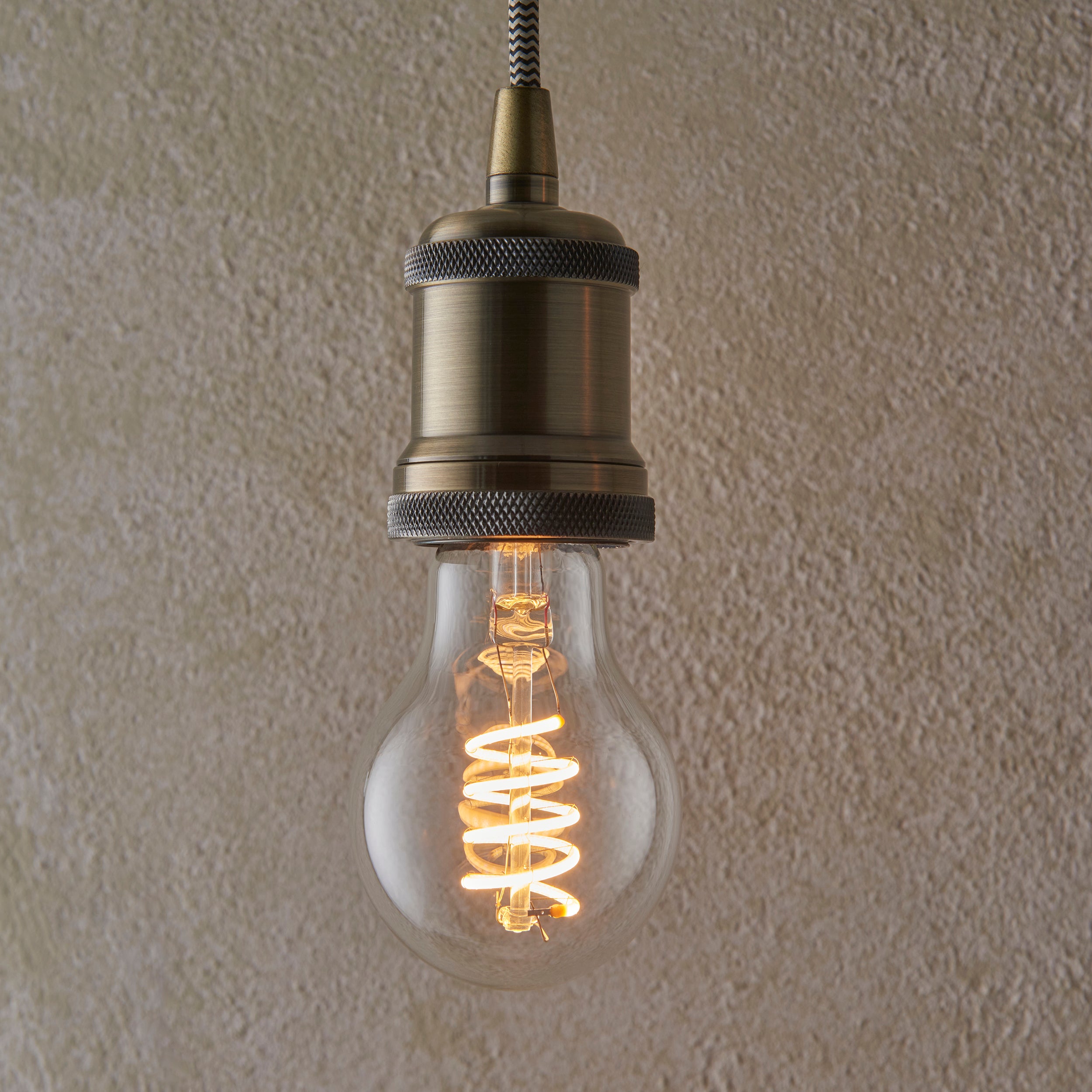 Endon E27 4W LED Spiral GLS Bulb - 2200K - Dimmable - Clear Glass