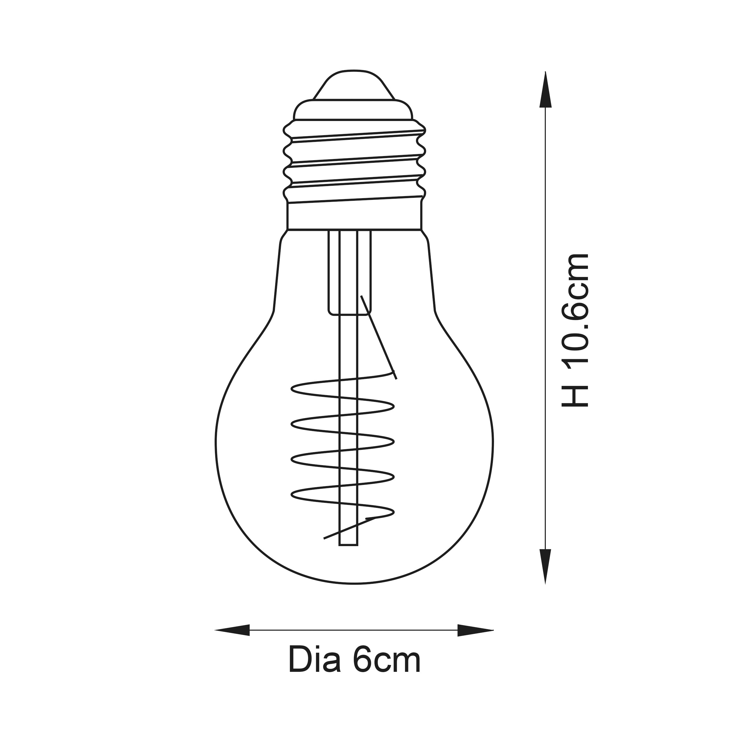 Endon E27 4W LED Spiral GLS Bulb - 2200K - Dimmable - Clear Glass
