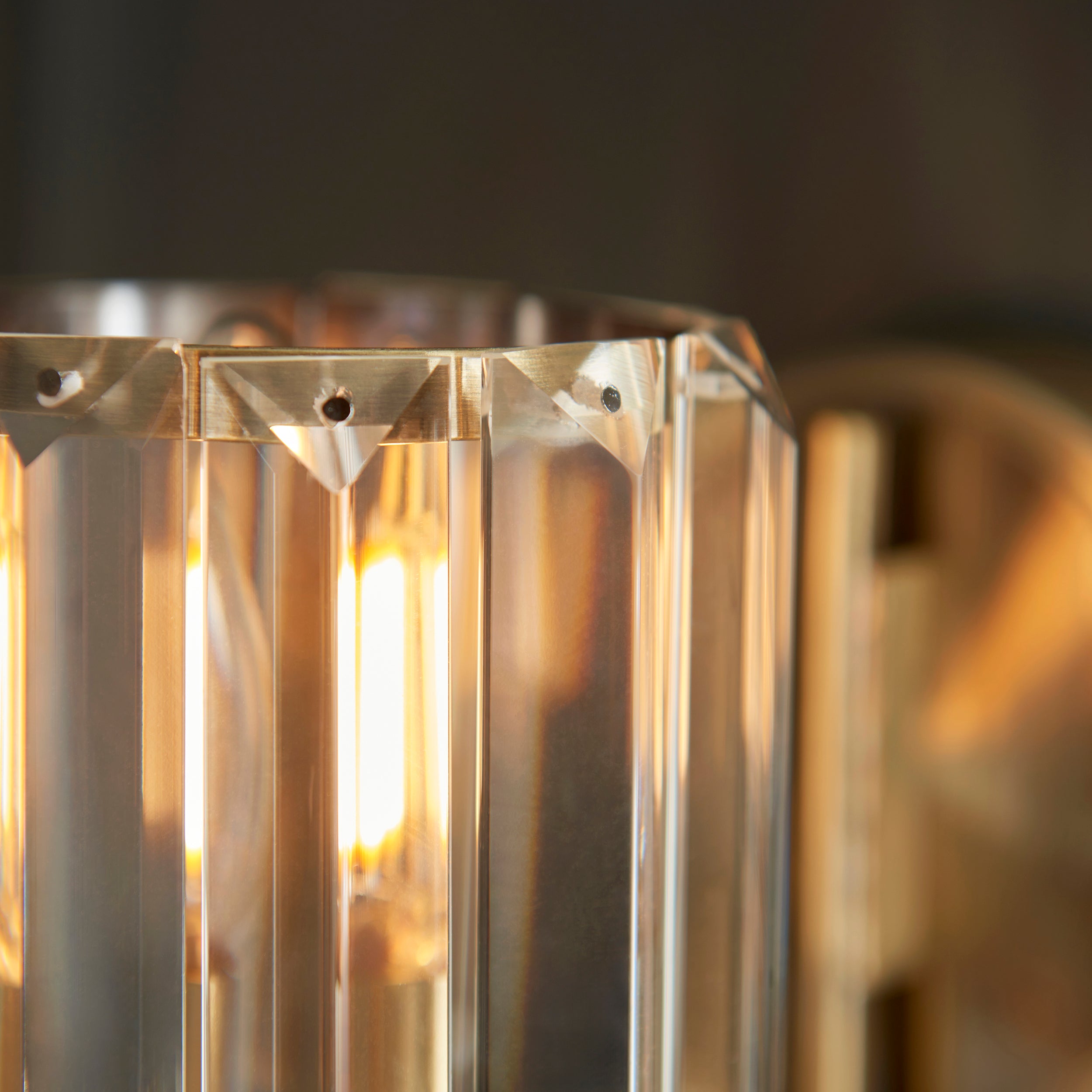Endon Berenice Single Wall Light - Antique Brass Plate & Clear Glass