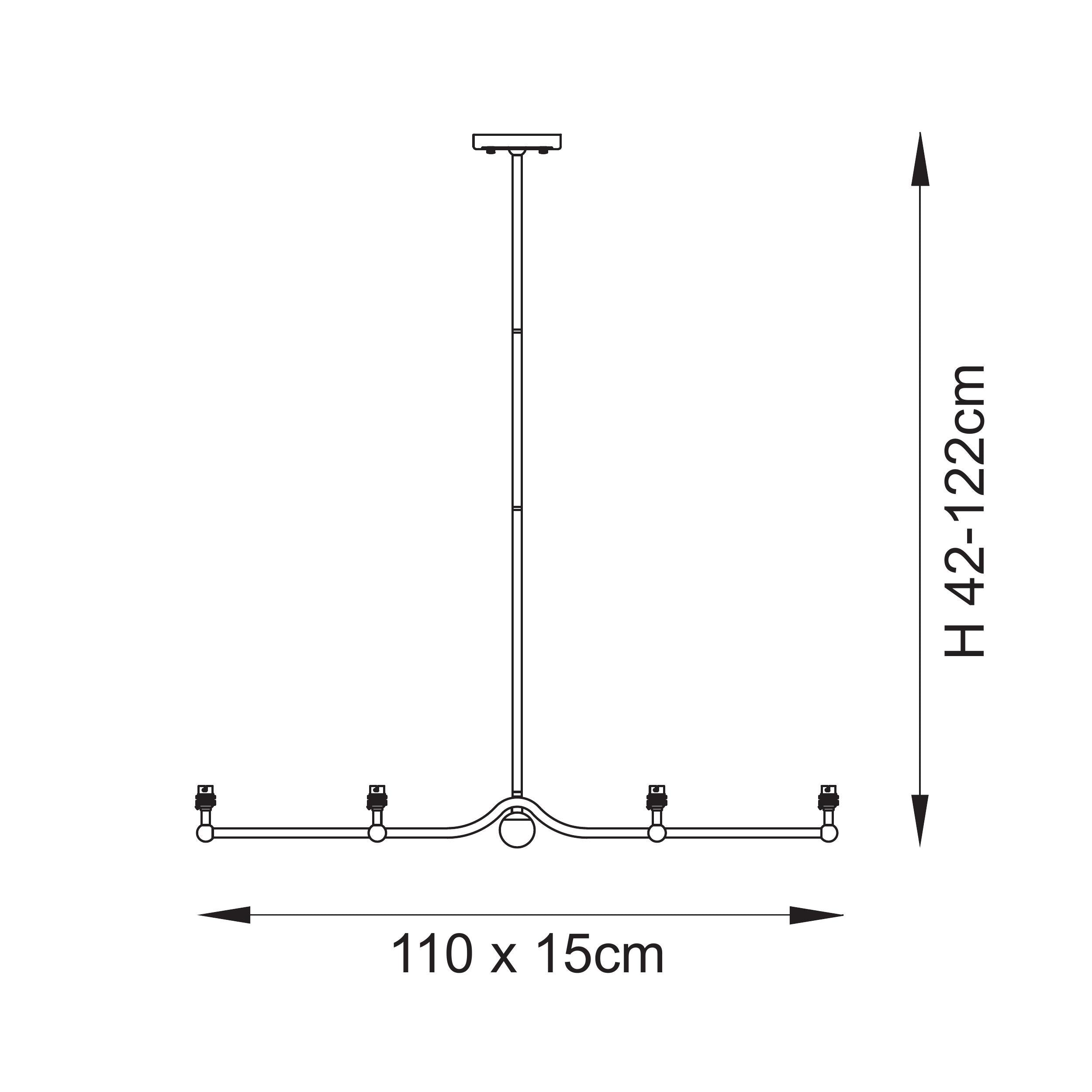 Endon Santiago 4 Light Linear Pendant - Brushed Aged Brass Plate