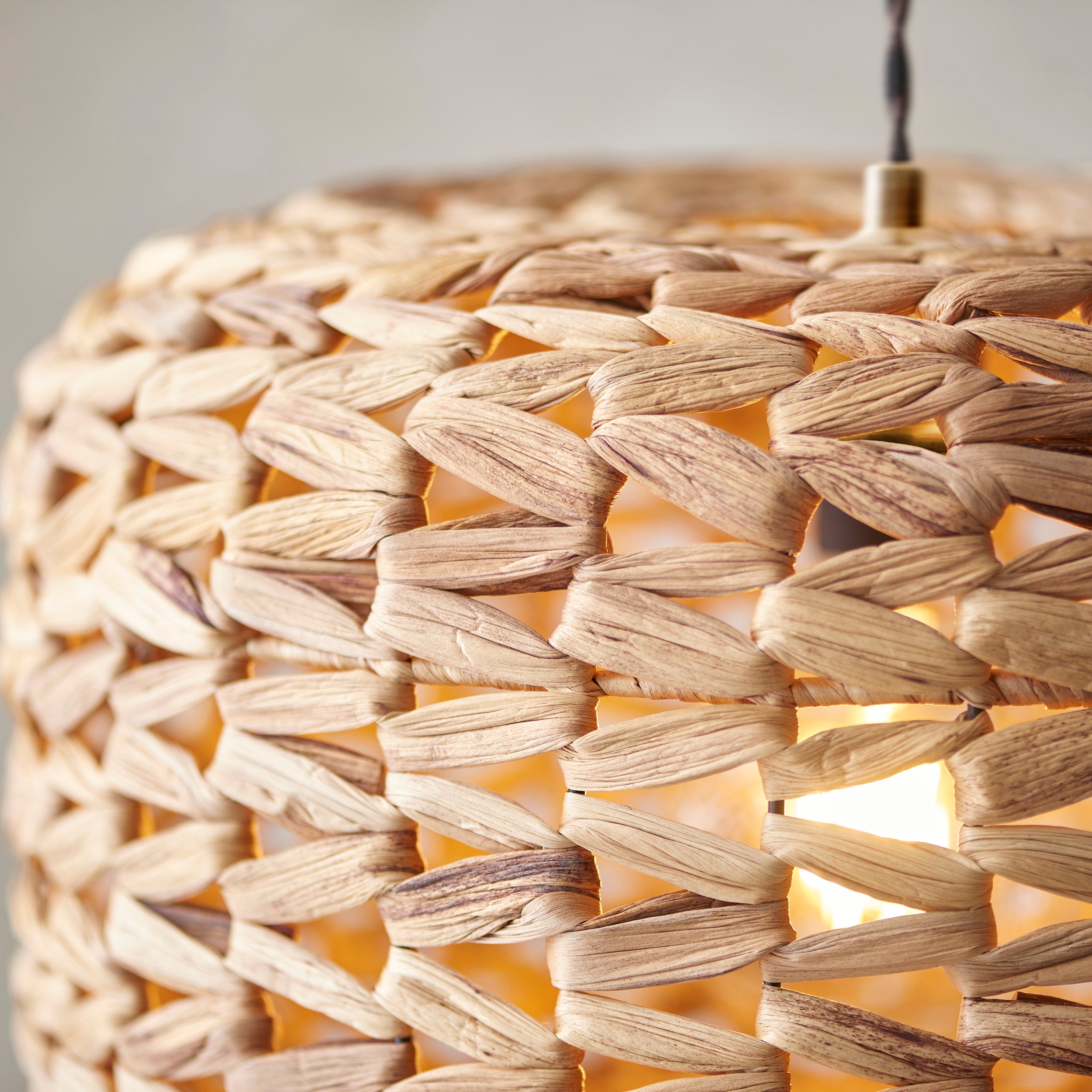 Endon Toca Single Light Pendant Easyfit Shade - Natural Water Hyacinth