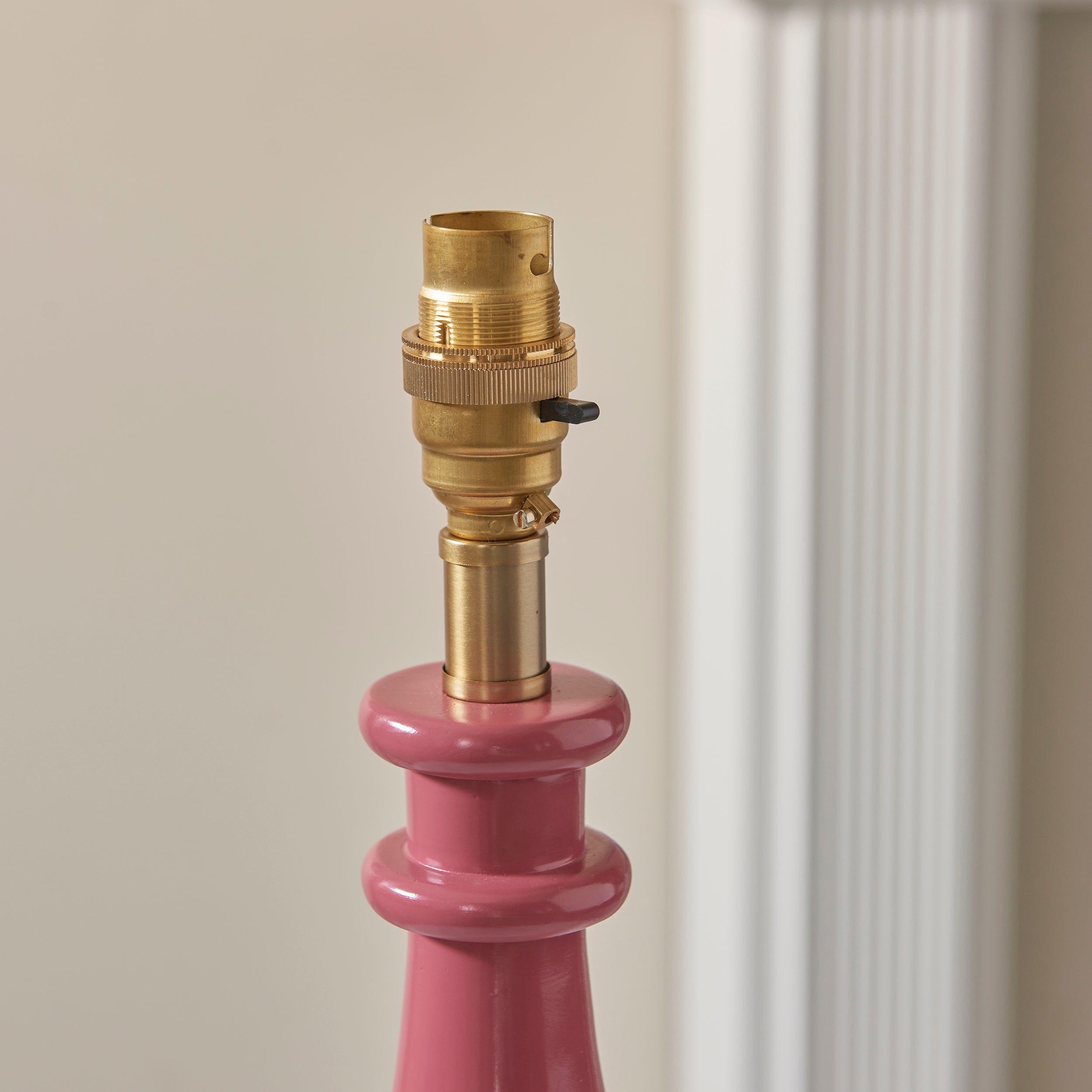 Endon Myrtle Single Light Table Lamp - Pink Clay & Warm Brass Plate