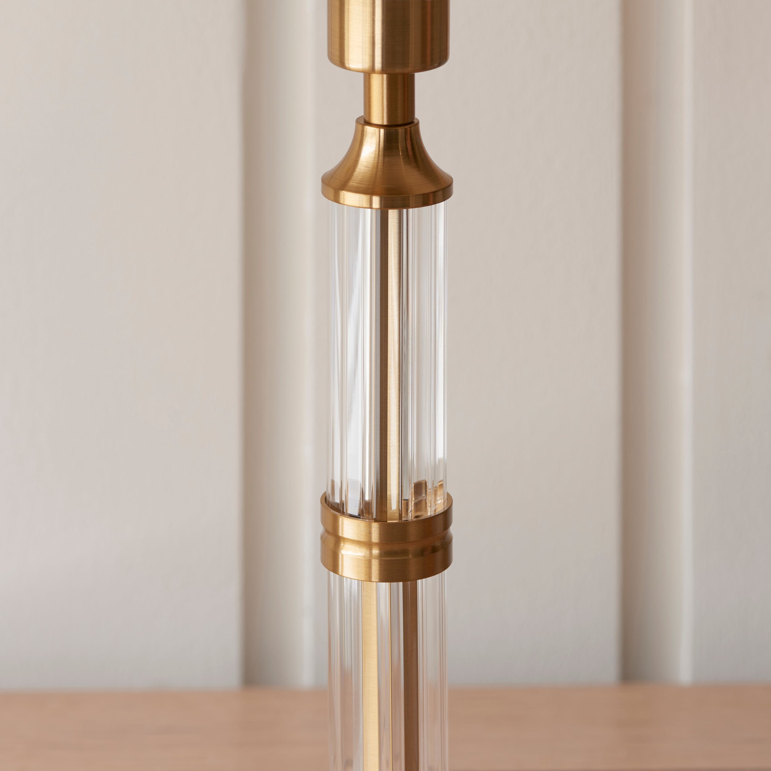 Endon Morton Rechargeable Table Lamp - Brushed Aged Brass Plate & Clear Acrylic