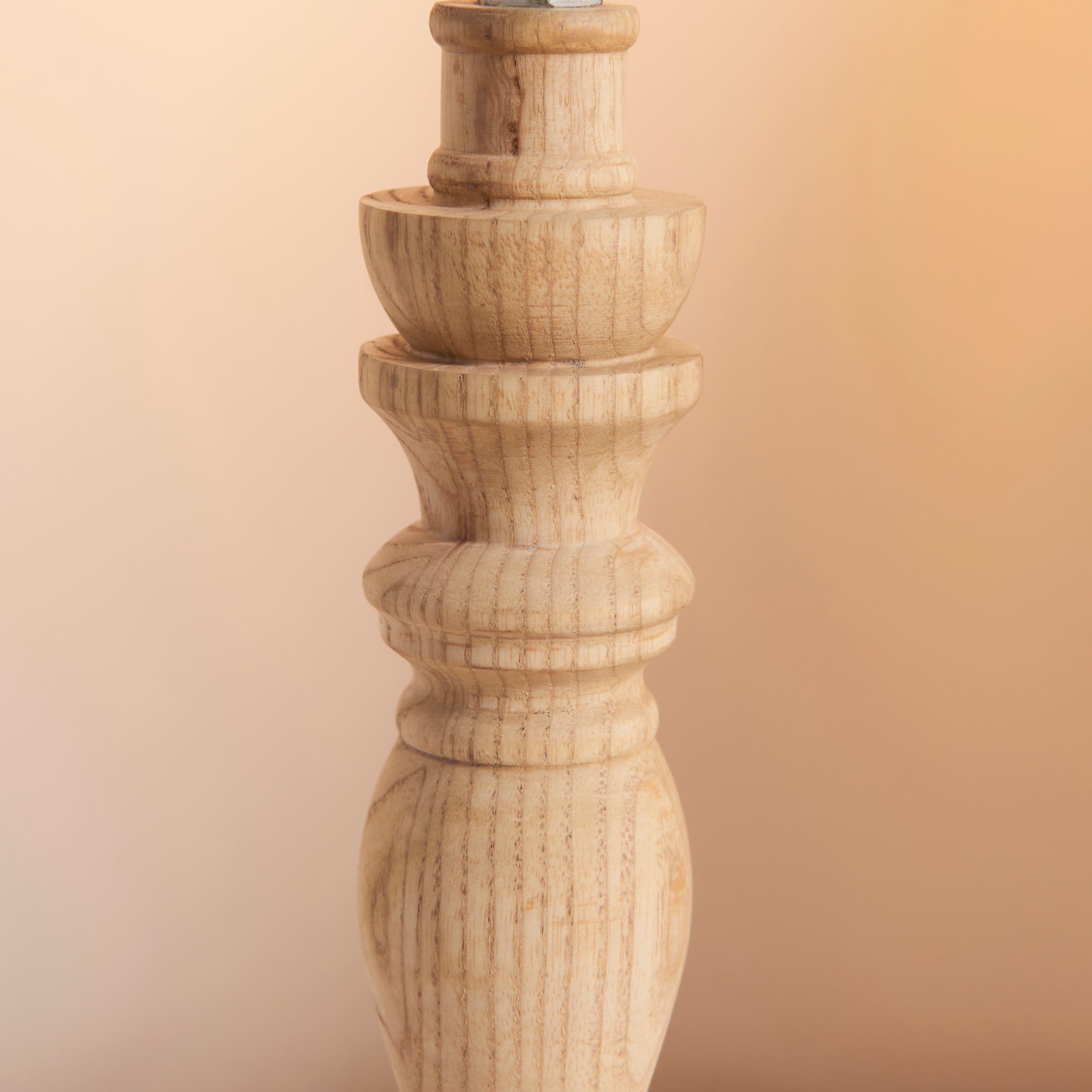 Endon Bibury Single Light Table Lamp - Natural Ash & Brushed Aged Brass Plate