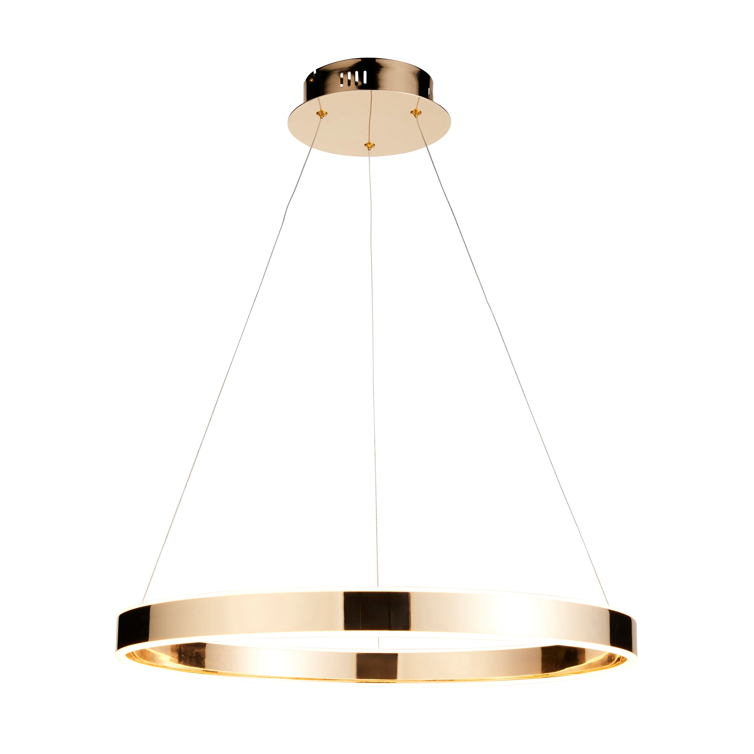 Endon Gen Single Light Pendant - French Gold Finish & Frosted Acrylic