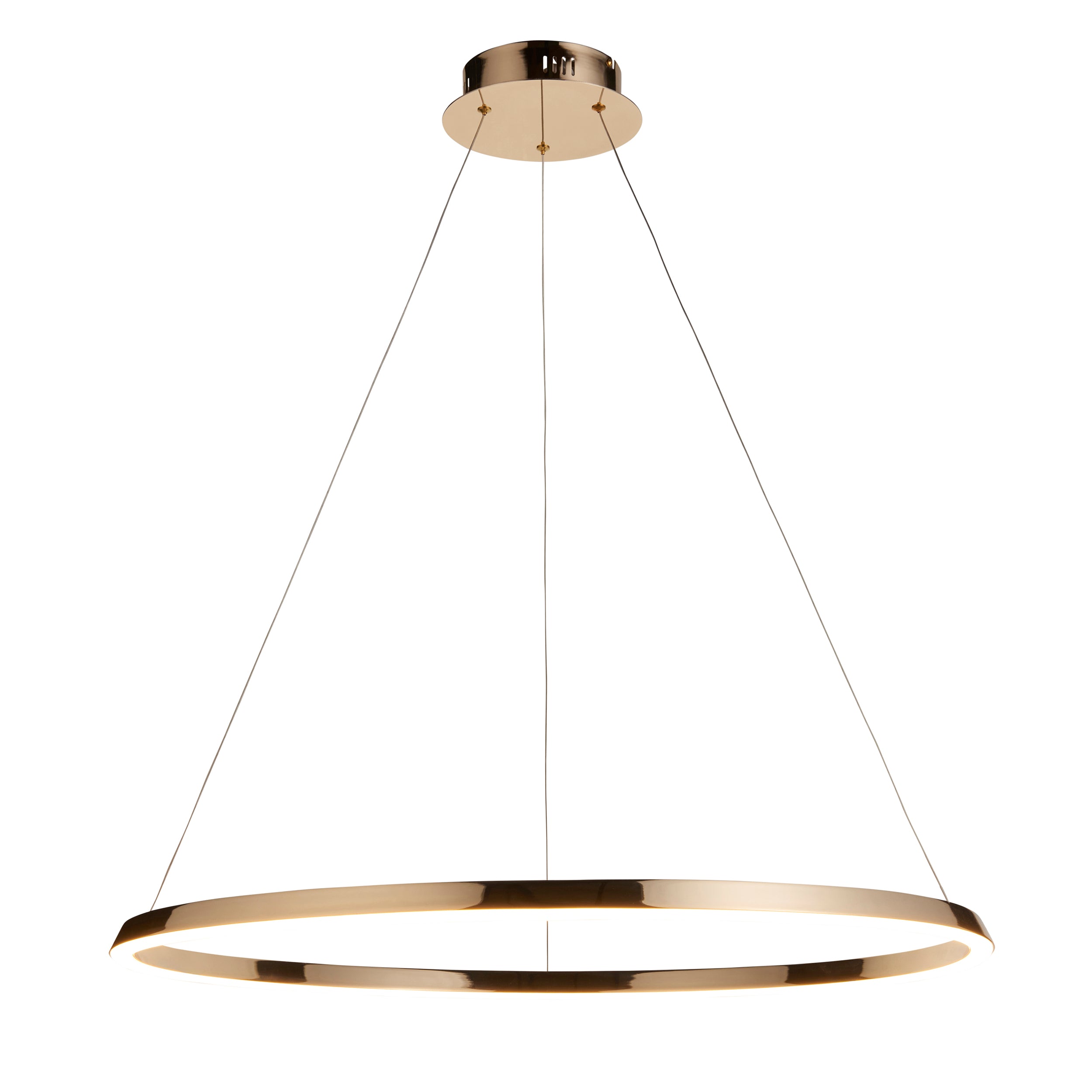 Endon Staten Single Light Pendant - French Gold Finish & White Silicone