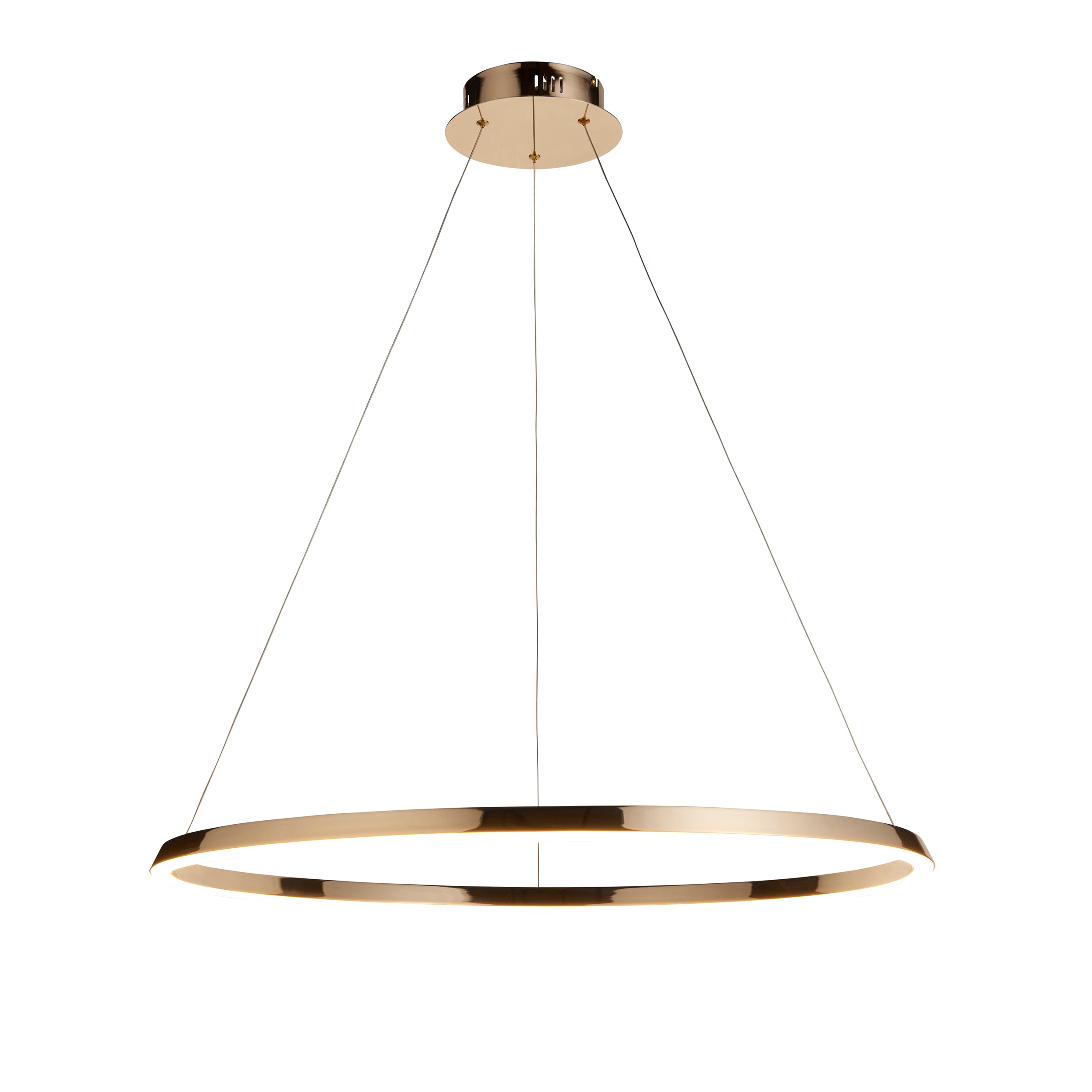 Endon Staten Single Light Pendant - French Gold Finish & White Silicone