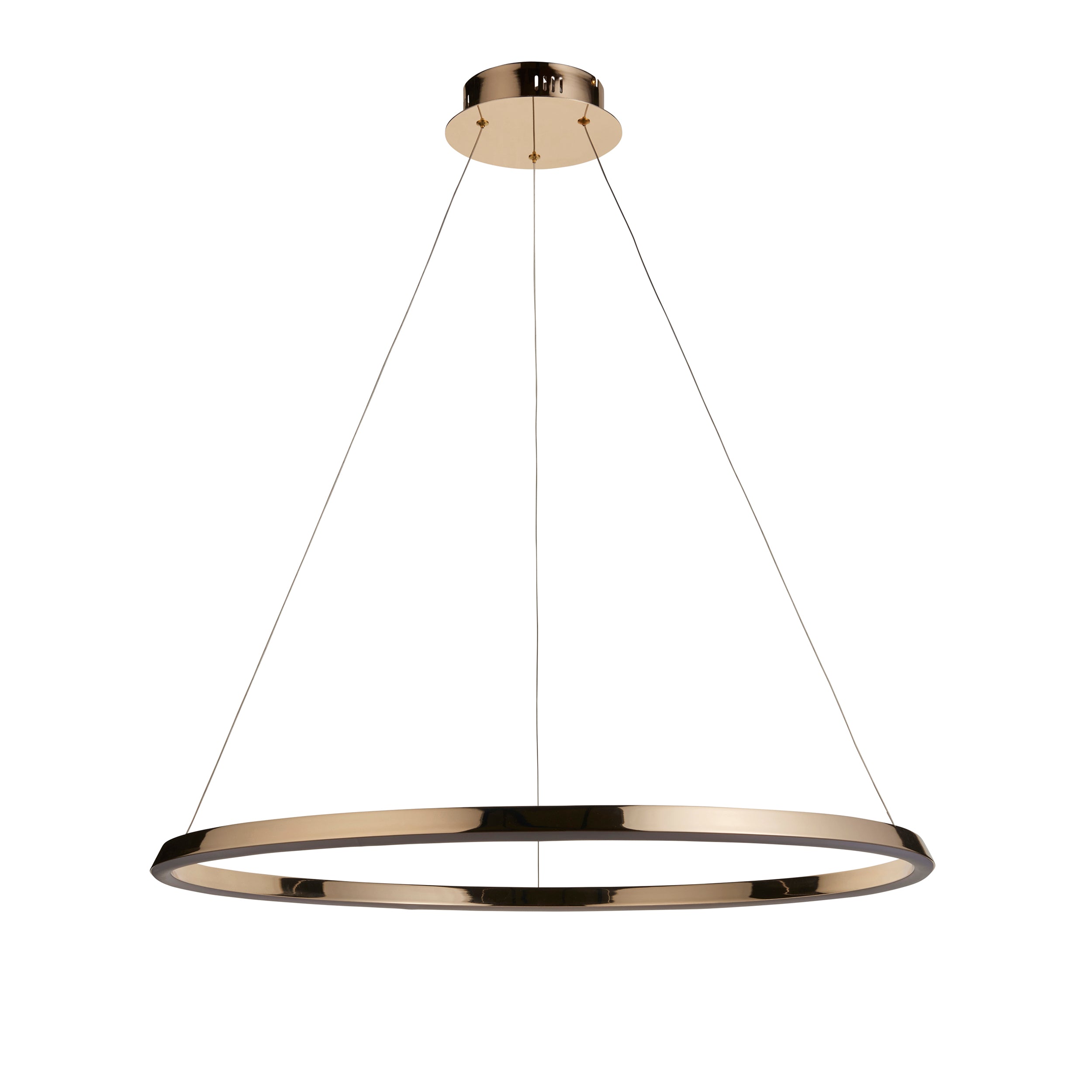 Endon Staten Single Light Pendant - French Gold Finish & White Silicone
