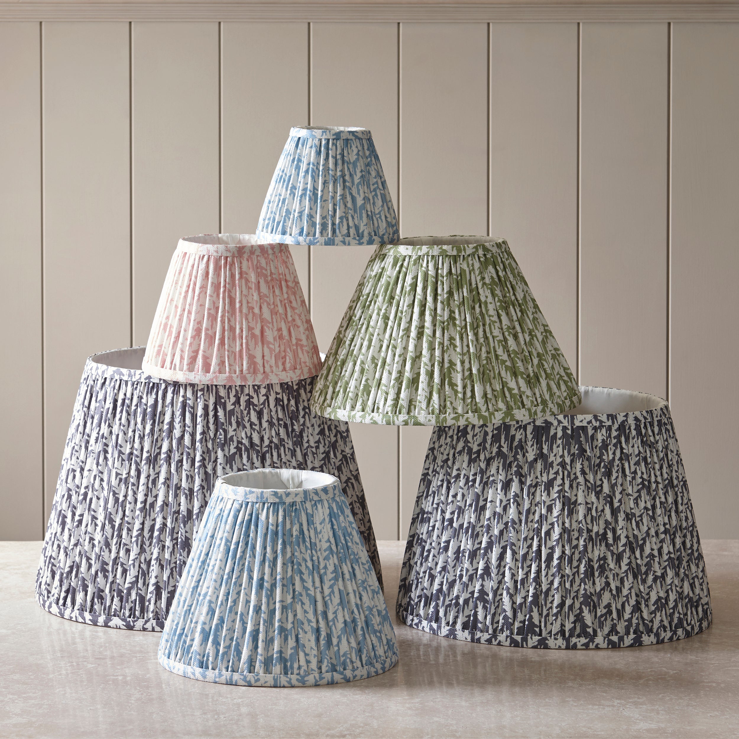 Endon Leaf Single Light Shade 35cm - Pearl Grey Fabric