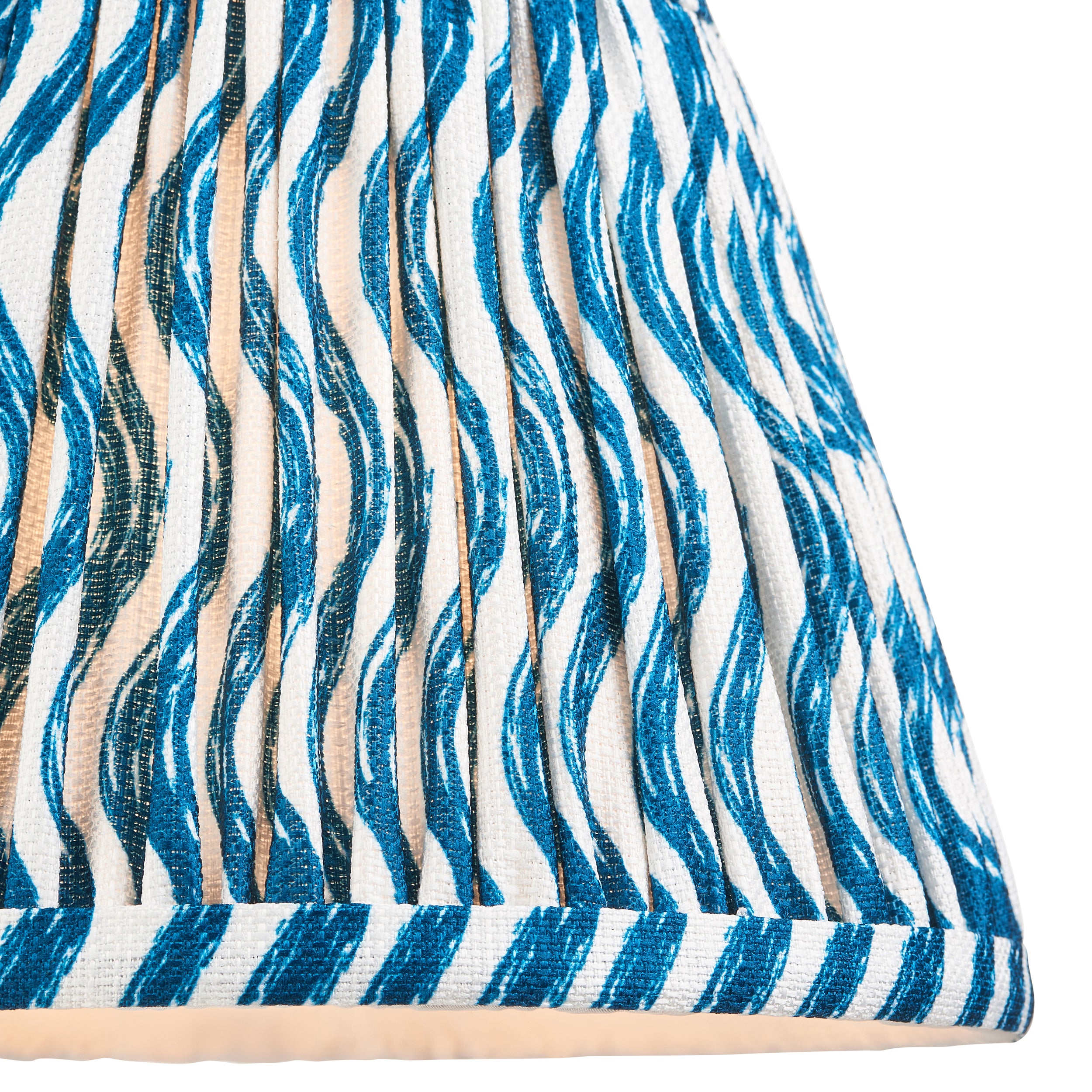 Endon Ripple Single Light Shade 20cm - Marlin Blue Fabric