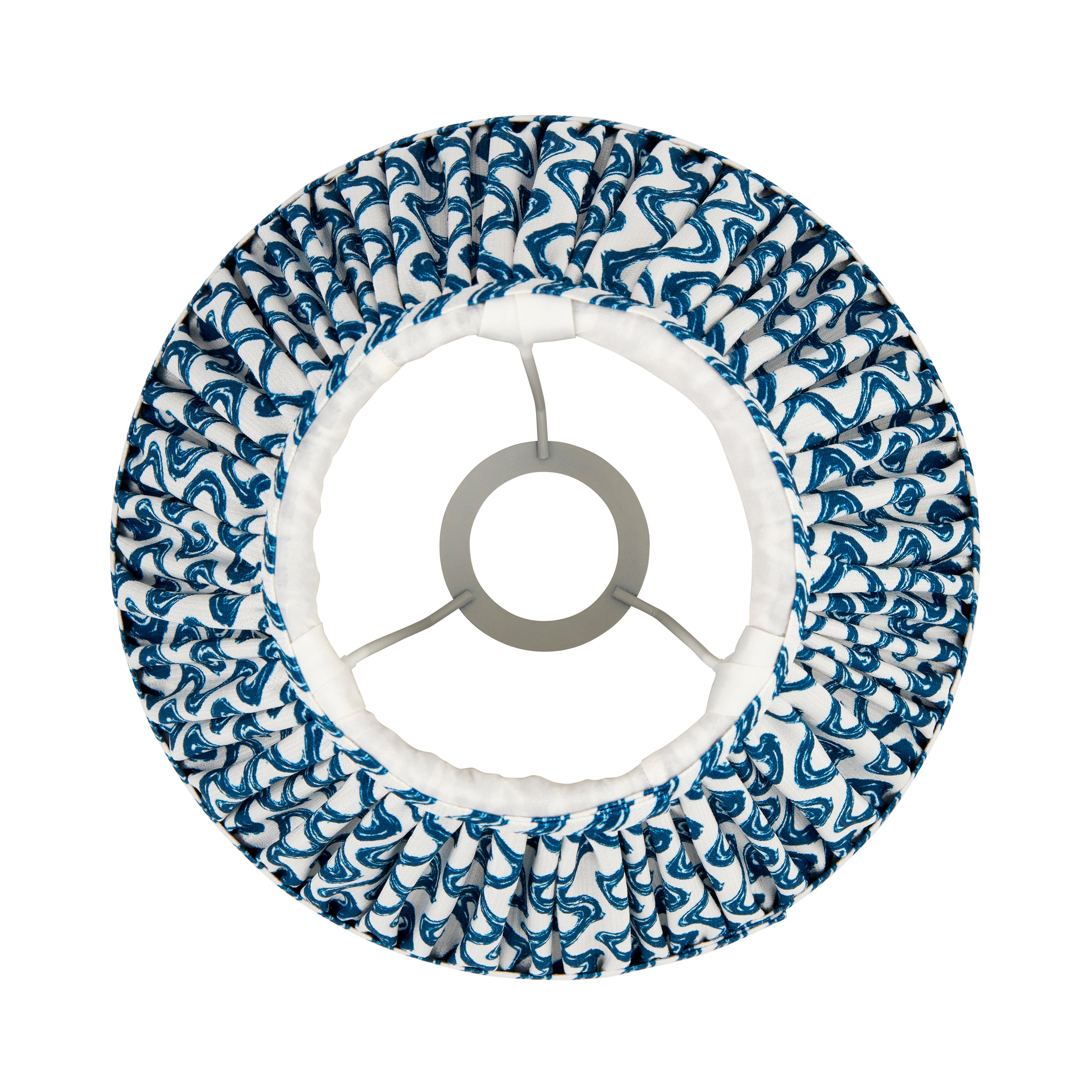 Endon Ripple Single Light Shade 25cm - Marlin Blue Fabric