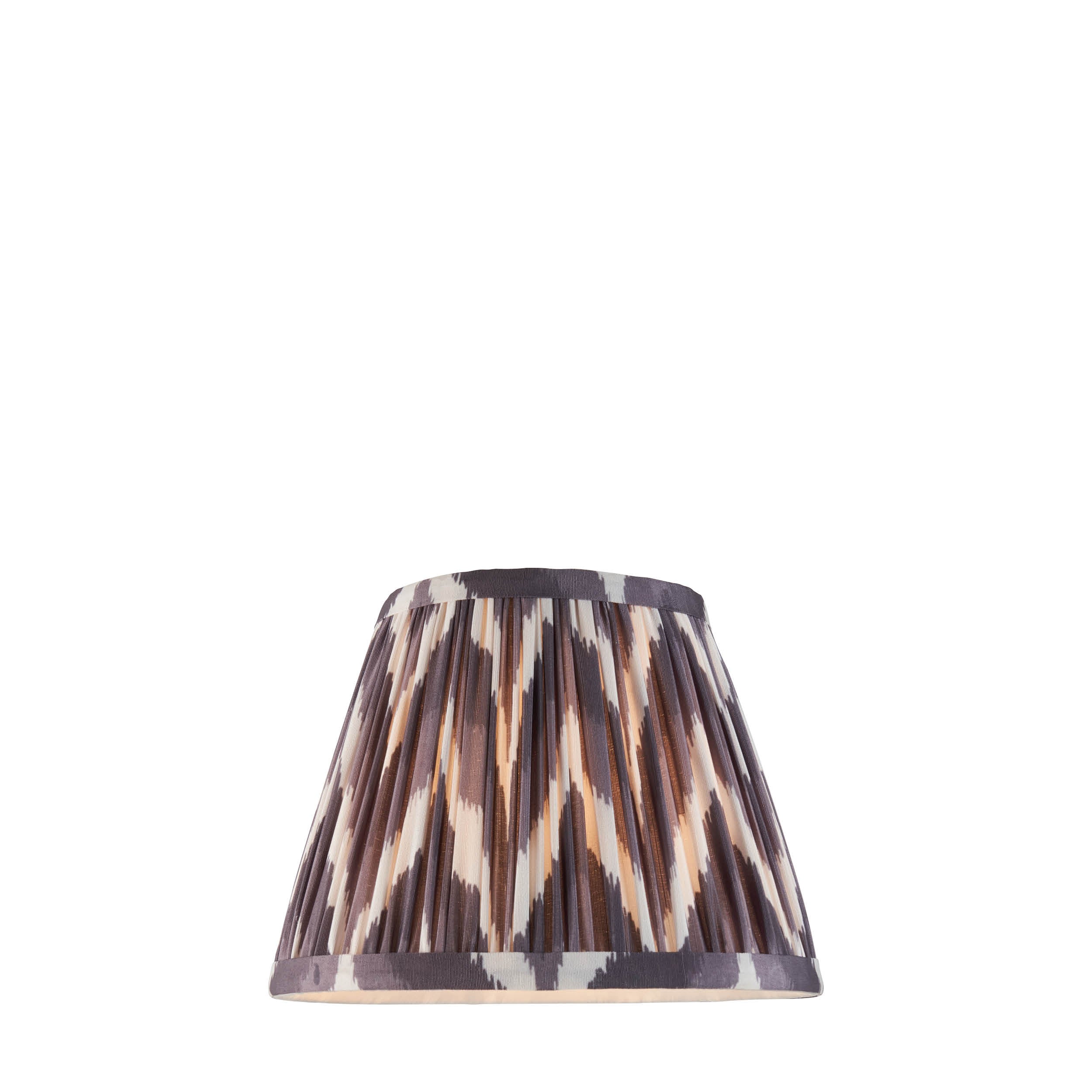 Endon Zigzag Single Light Shade 20cm - Pearl Grey Fabric
