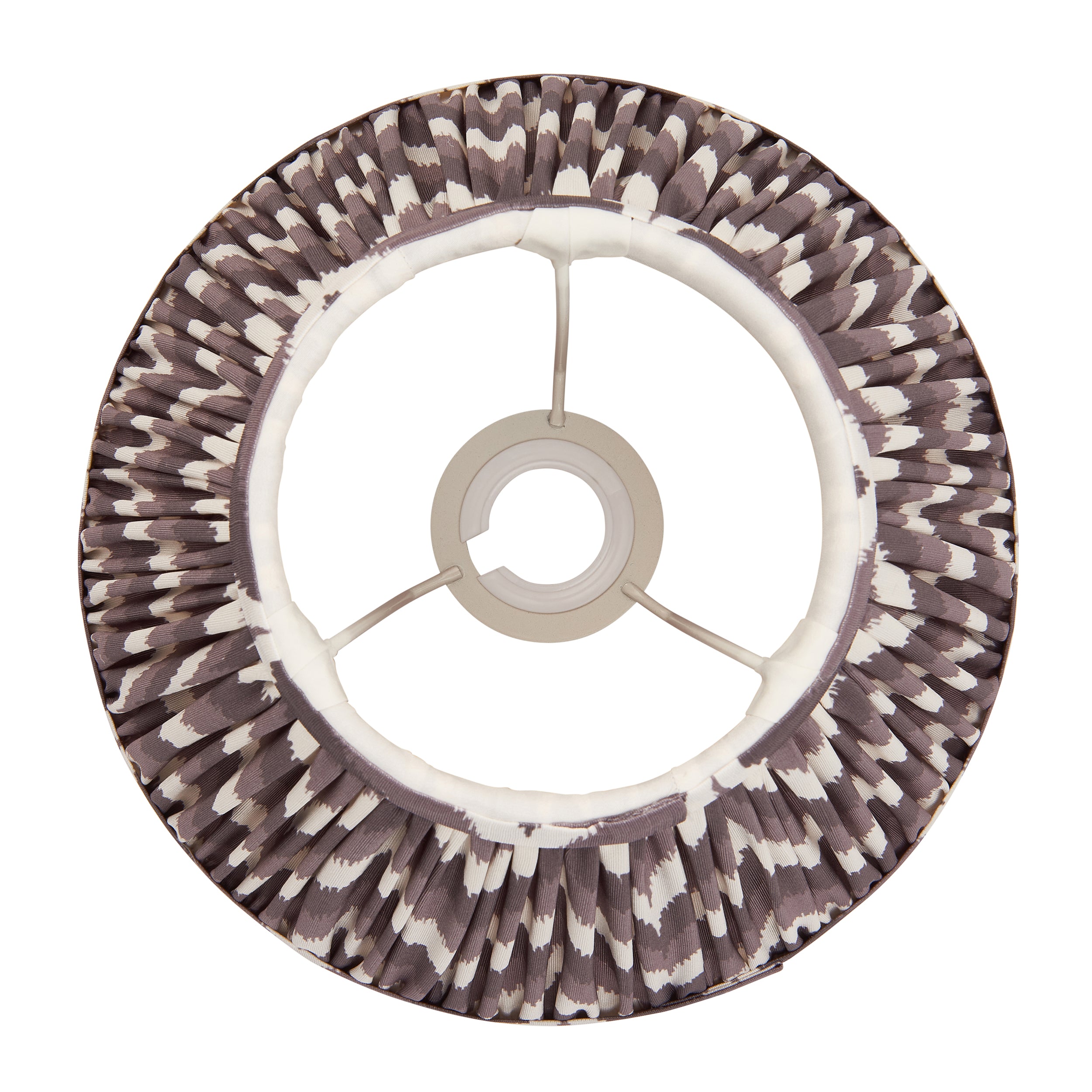 Endon Zigzag Single Light Shade 25cm - Pearl Grey Fabric