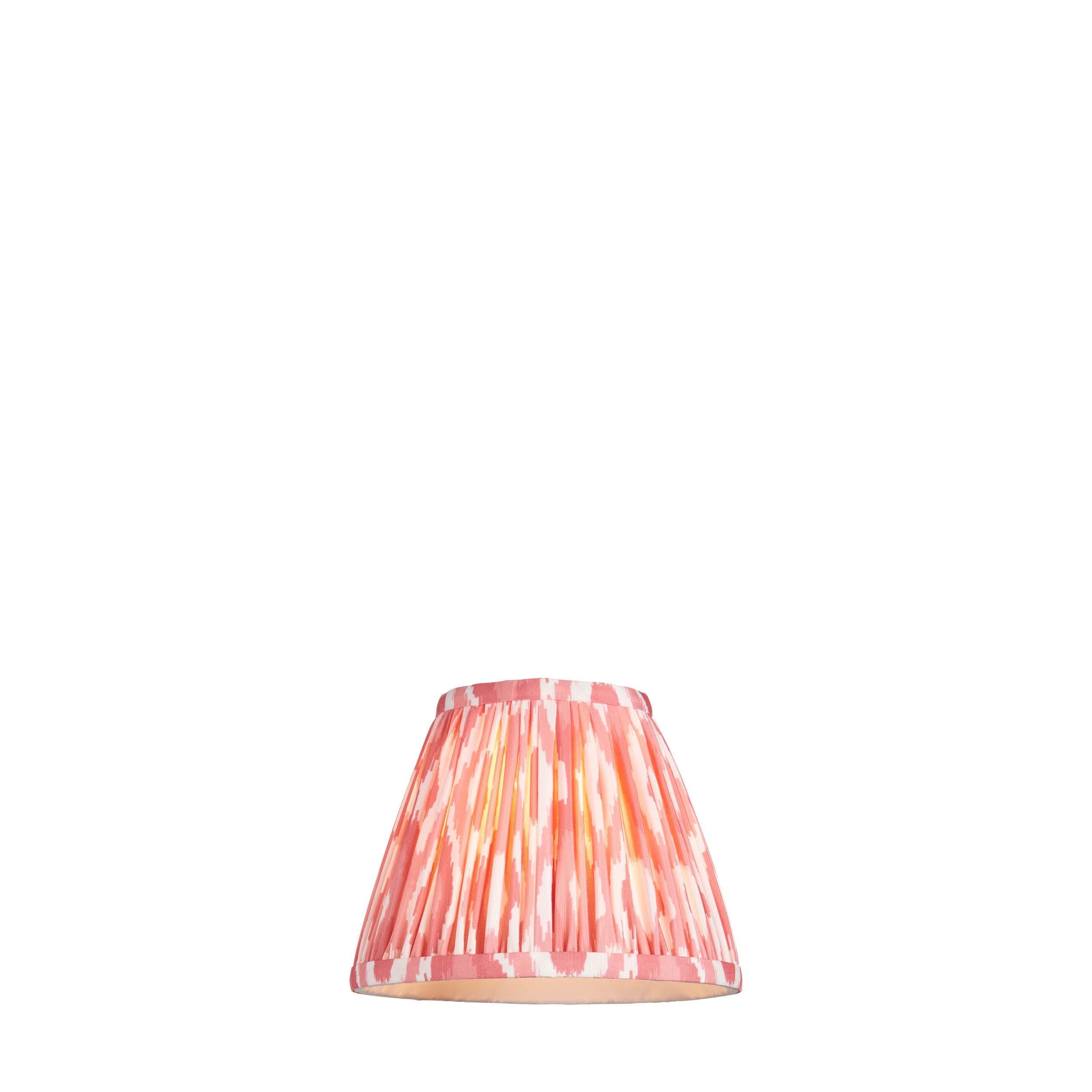 Endon Ikat Single Light Shade 16cm - Coral Pink Fabric