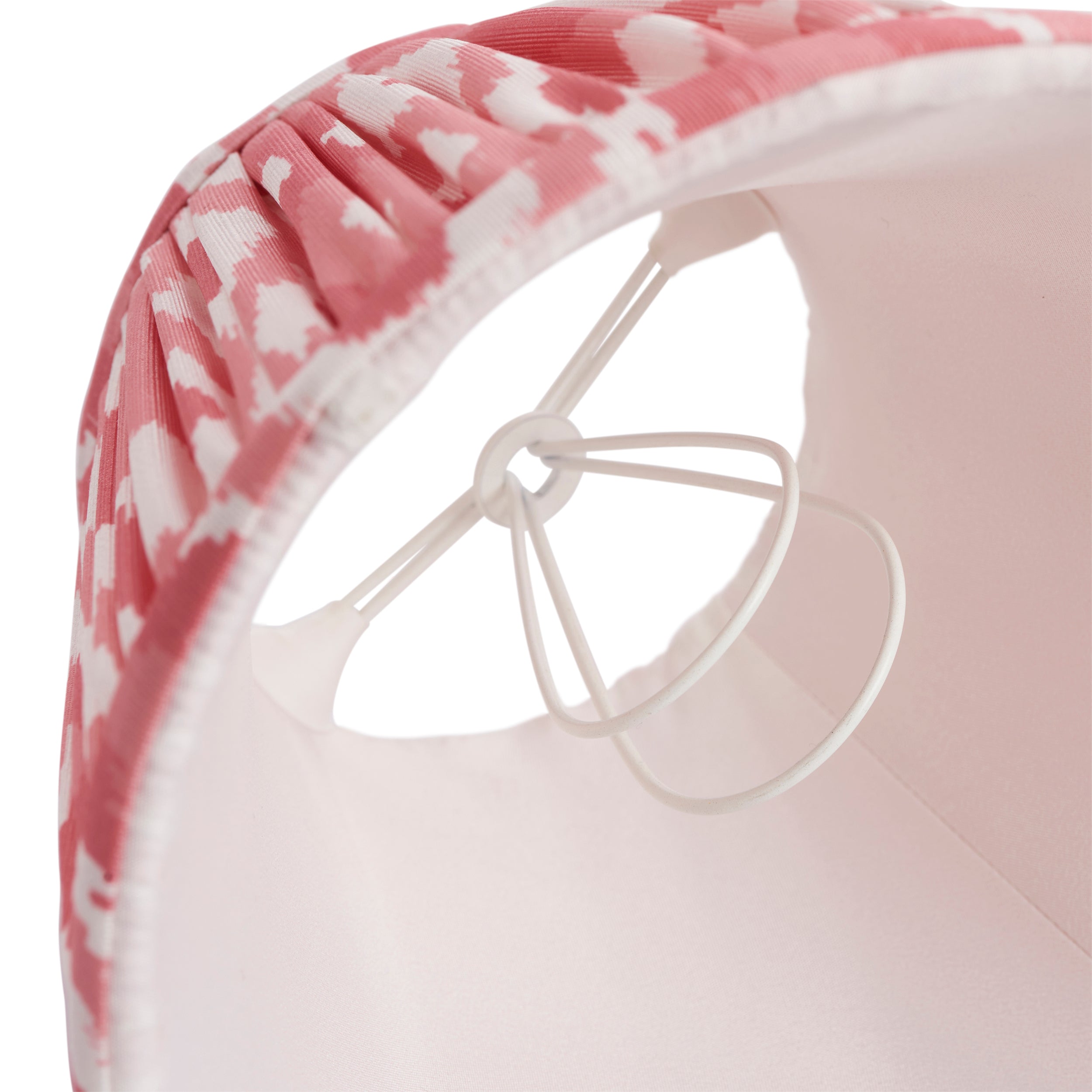 Endon Ikat Single Light Shade 16cm - Coral Pink Fabric