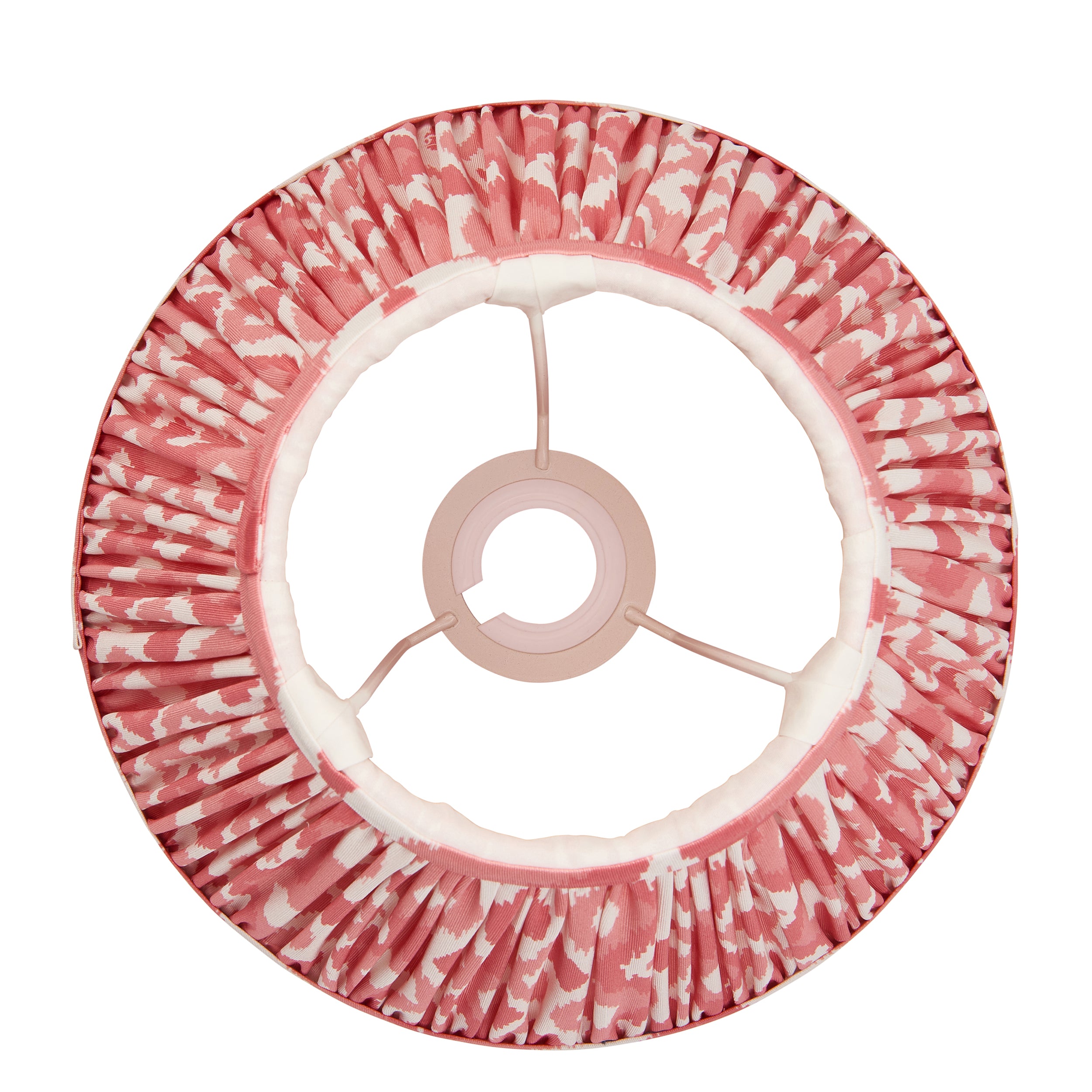 Endon Ikat Single Light Shade 25cm - Coral Pink Fabric