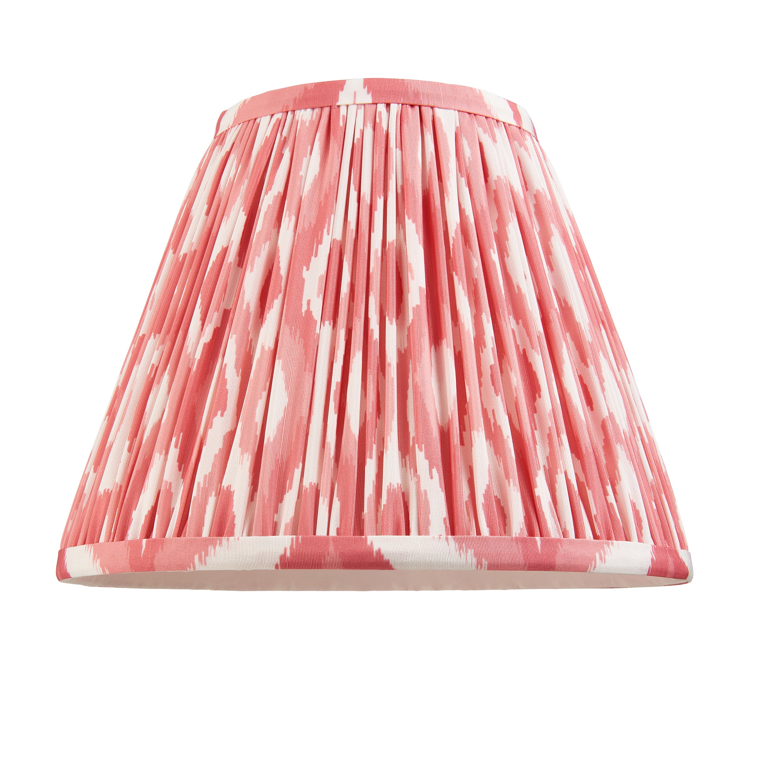 Endon Ikat Single Light Shade 25cm - Coral Pink Fabric