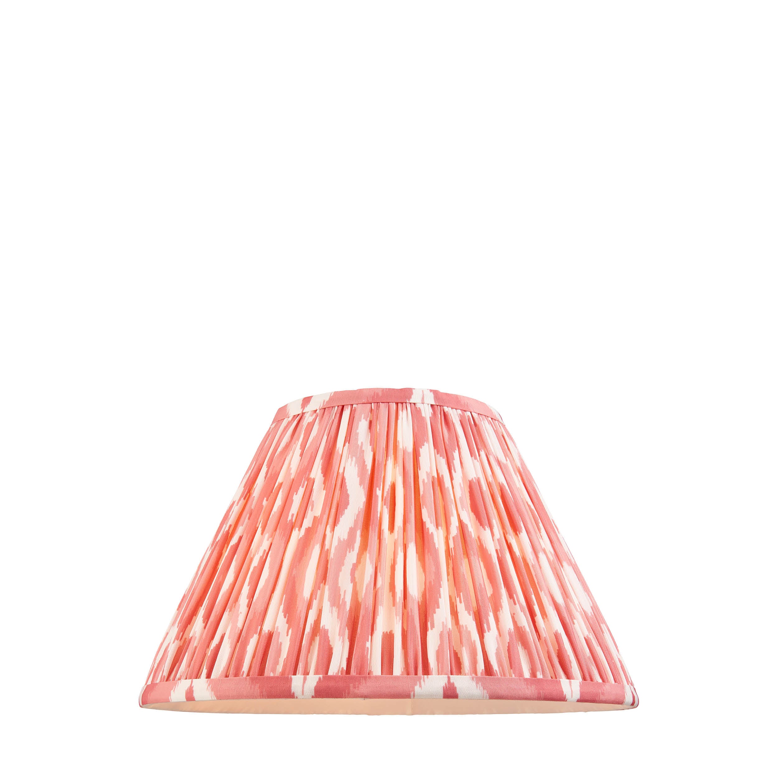 Endon Ikat Single Light Shade 30cm- Coral Pink Fabric