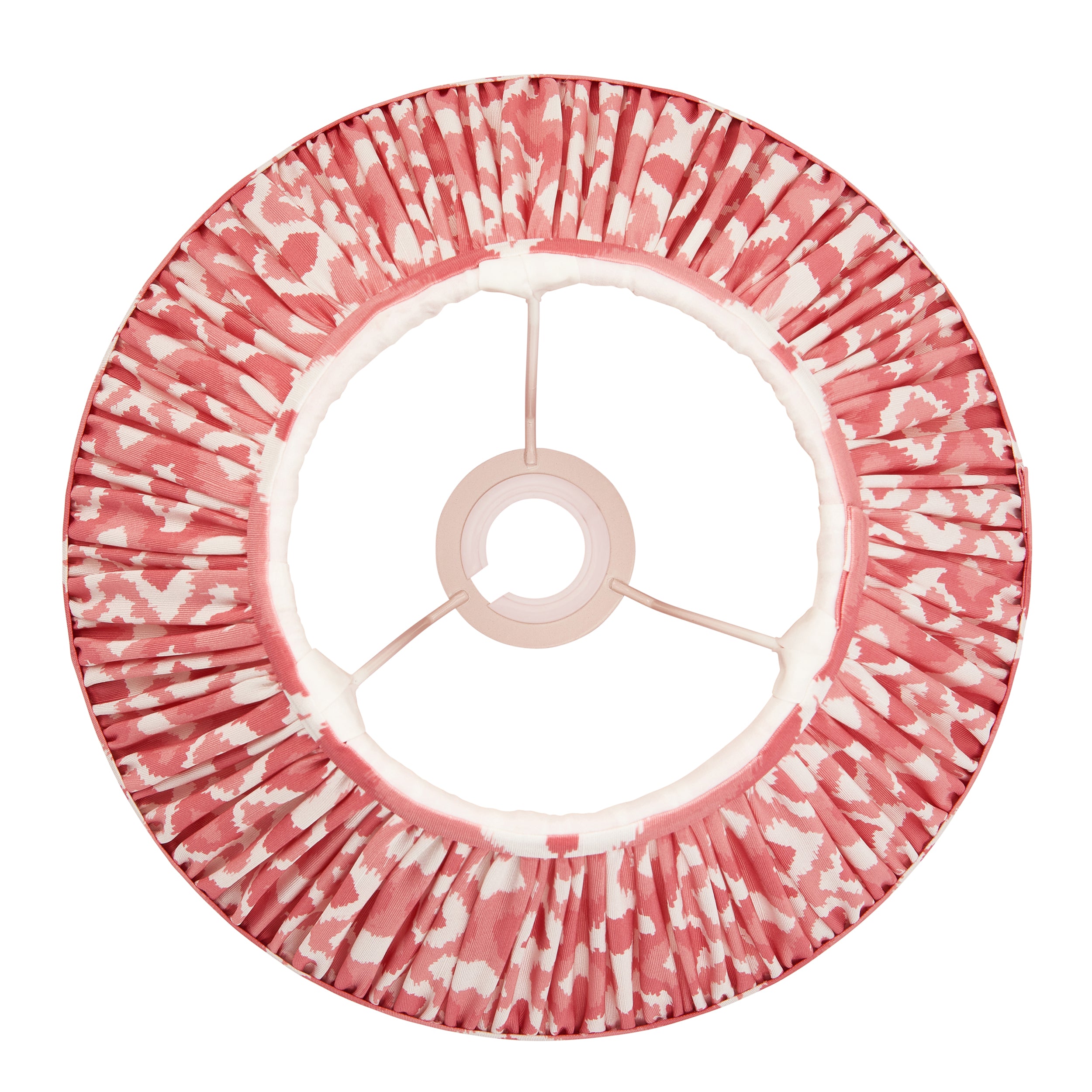 Endon Ikat Single Light Shade 30cm- Coral Pink Fabric