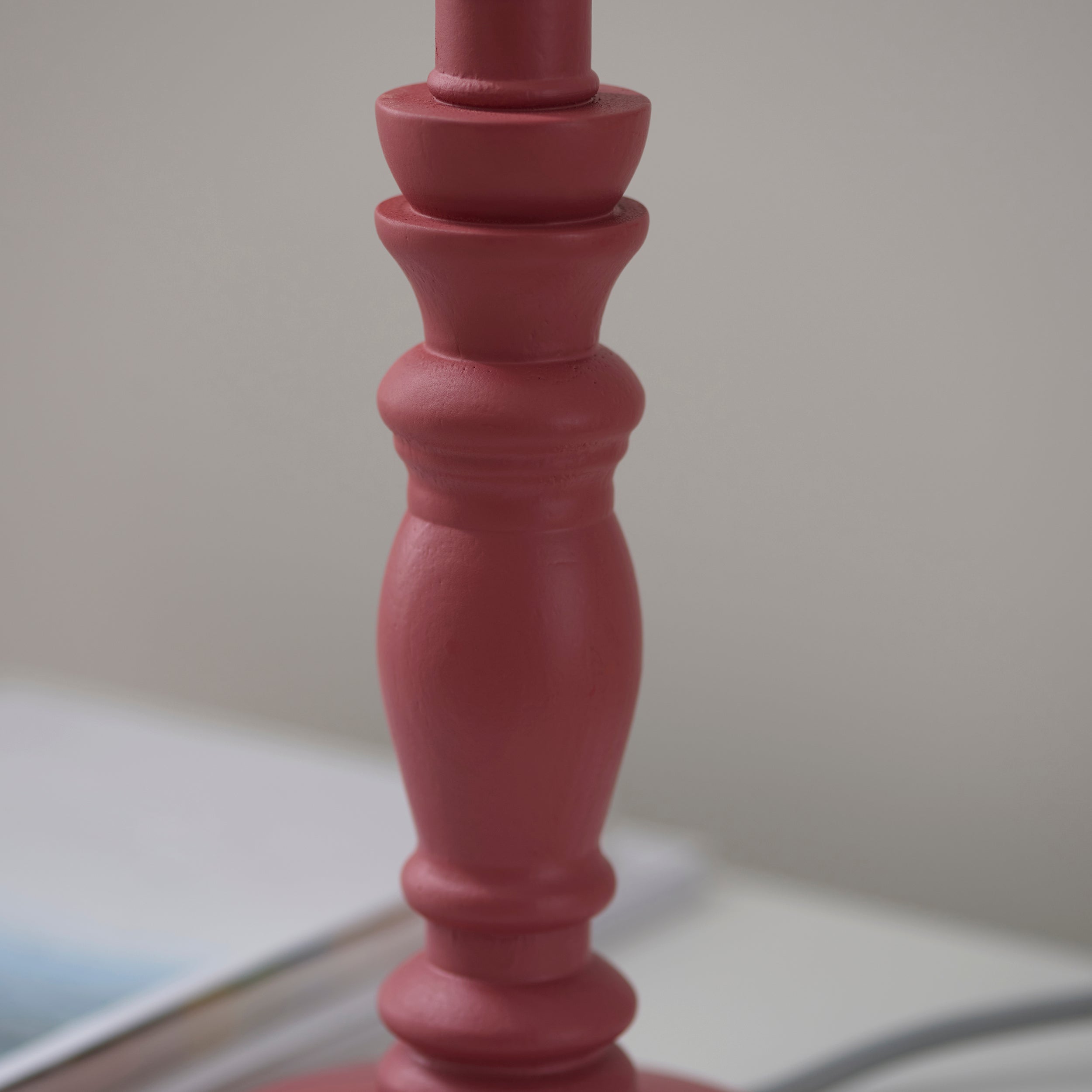 Endon Bibury Single Light Table Lamp - Satin Pink Clay Paint & Brushed Aged Brass Plate
