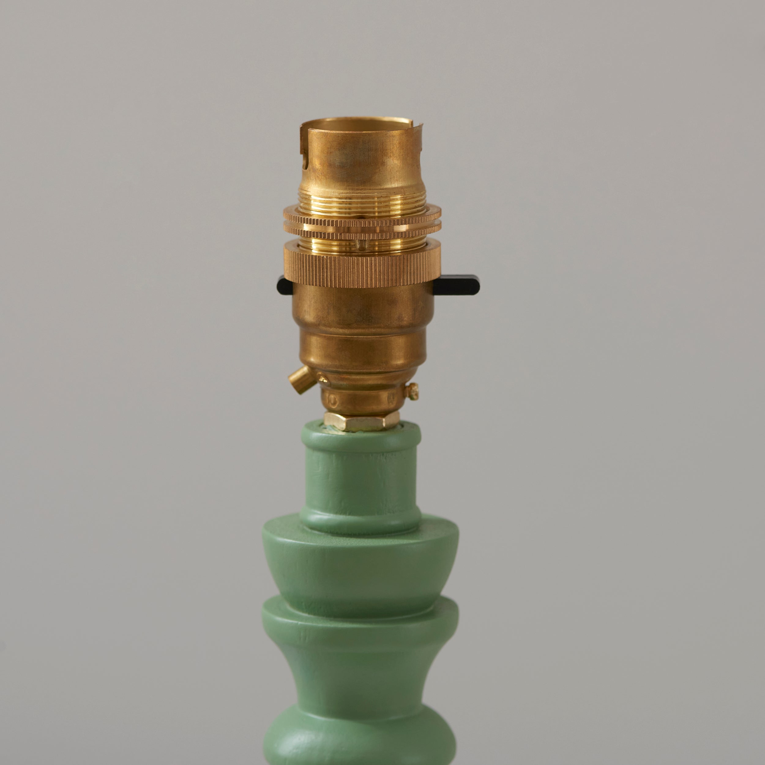 Endon Bibury Single Light Table Lamp - Satin Cotswold Green Paint & Brushed Aged Brass Plate