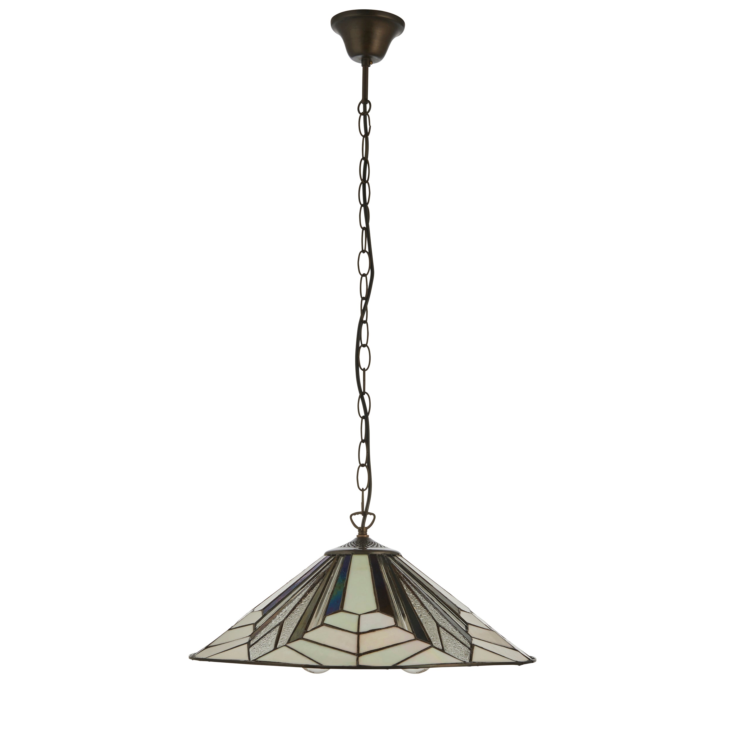 Interiors 1900 Astoria 3 Light Pendant - Handcrafted Tiffany Style Glass