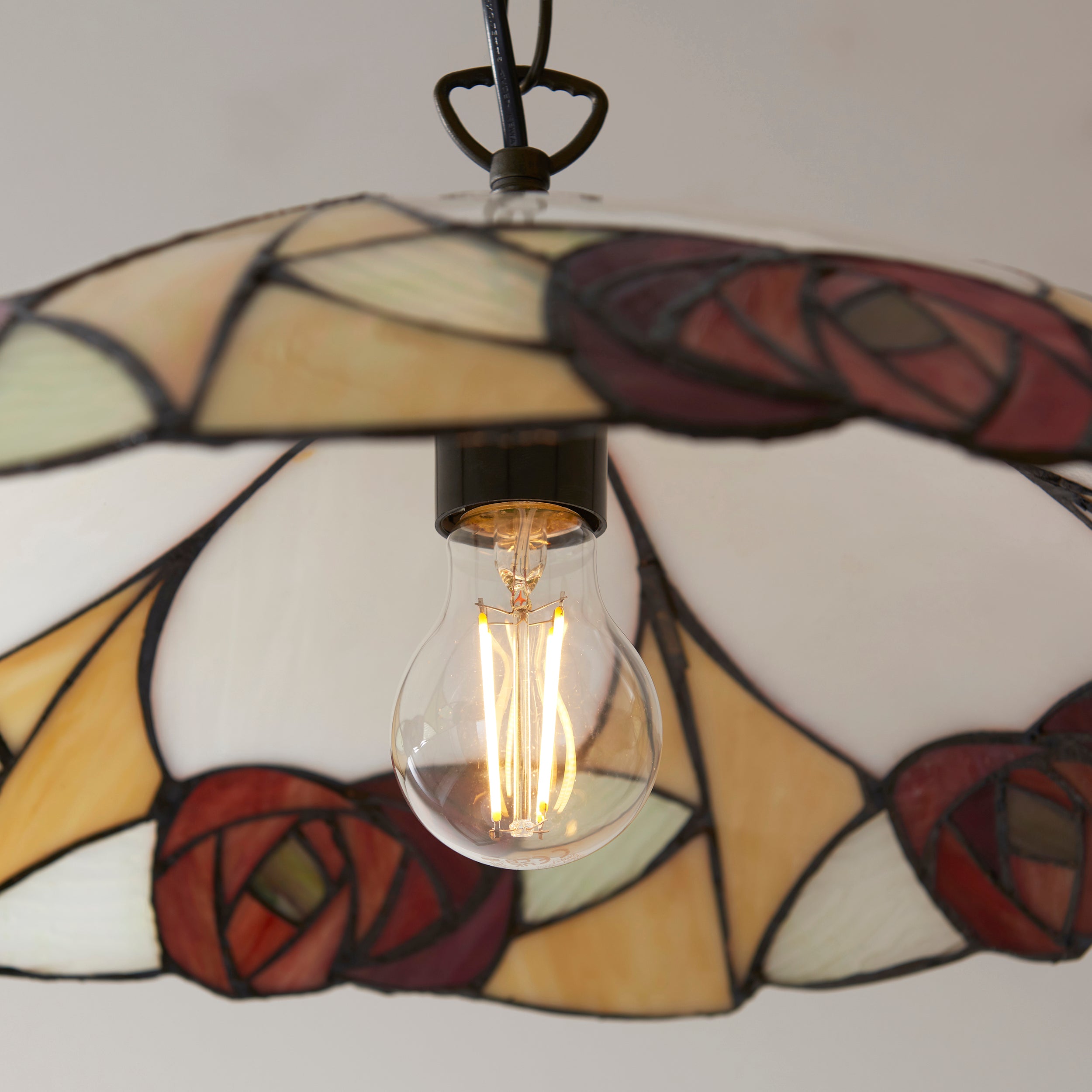 Interiors 1900 Ingram Large Pendant - Handcrafted Tiffany Style Glass