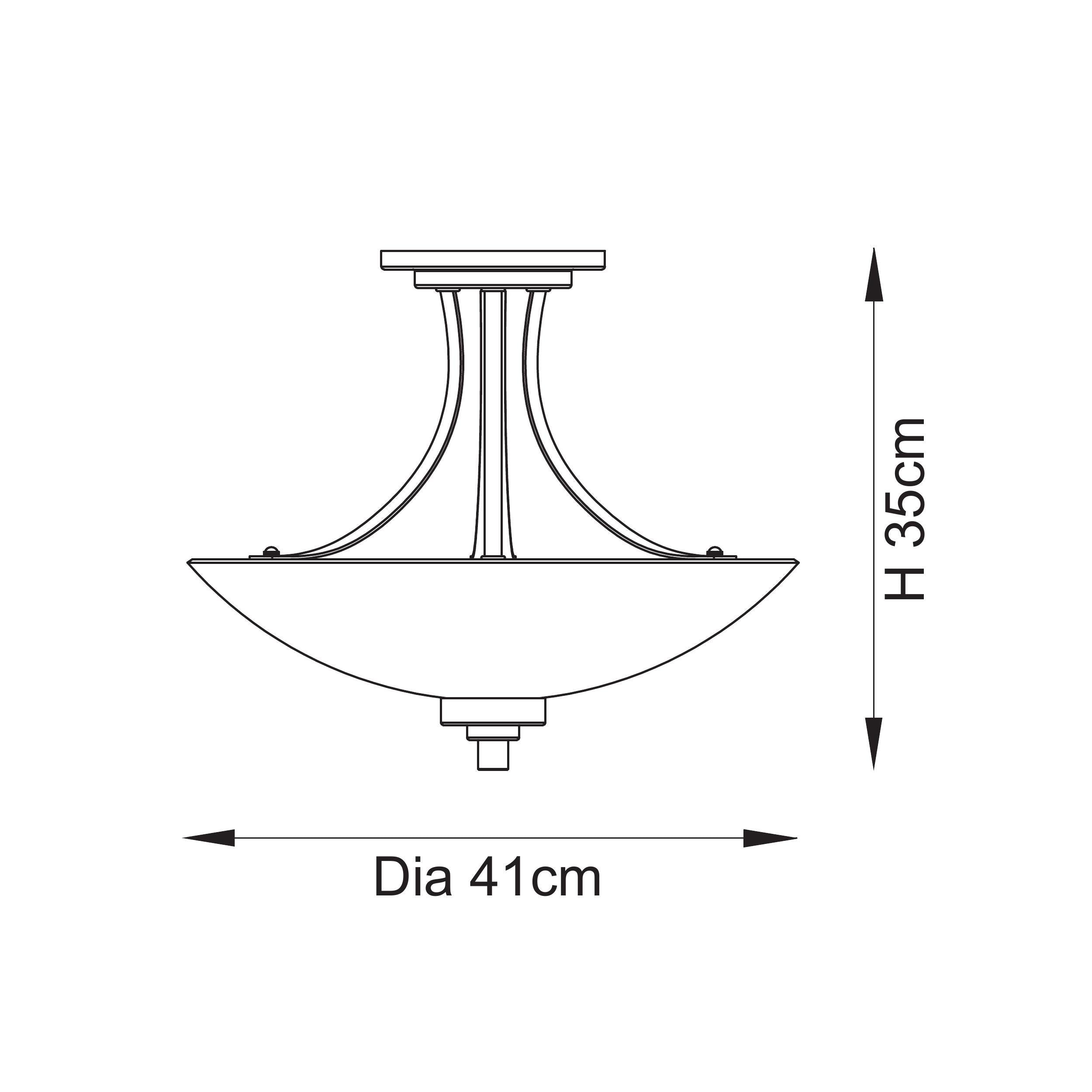 Endon Welles 3 Light Flush - Brushed Aged Brass Plate & White Glass