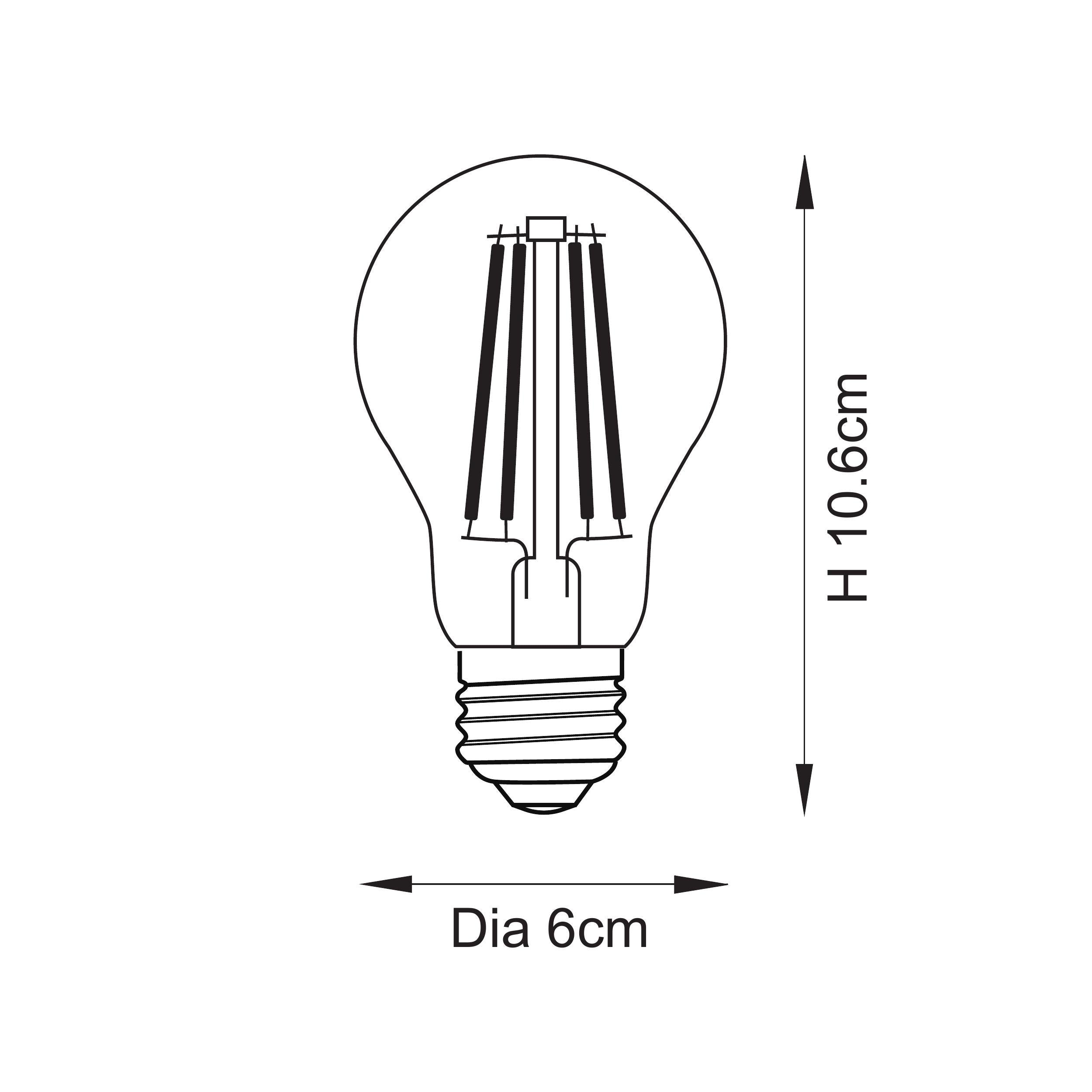 Endon E27 LED Filament GLS - 3 Pack 3 Light Accessory - Clear Glass