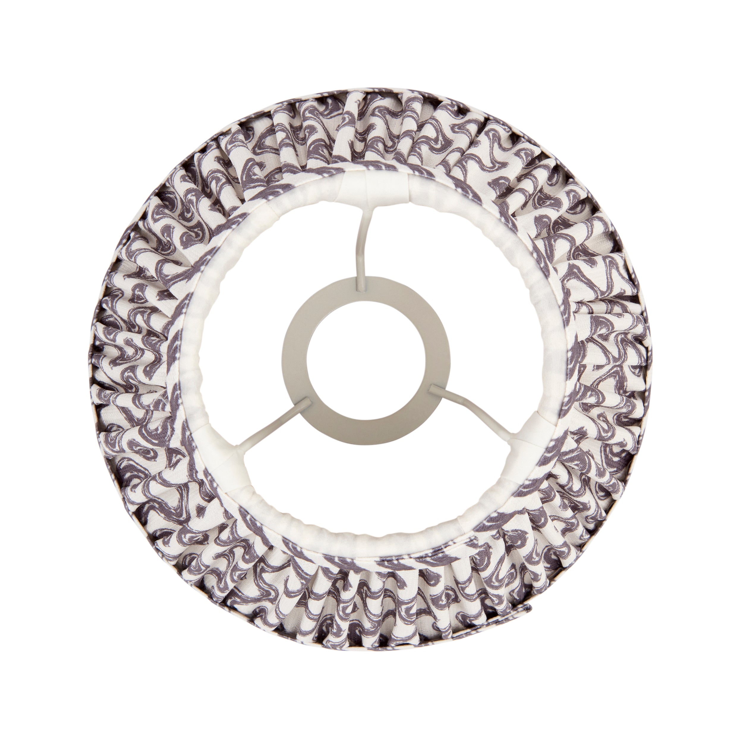 Endon Ripple Single Light Shade 20cm - Pearl Grey Fabric
